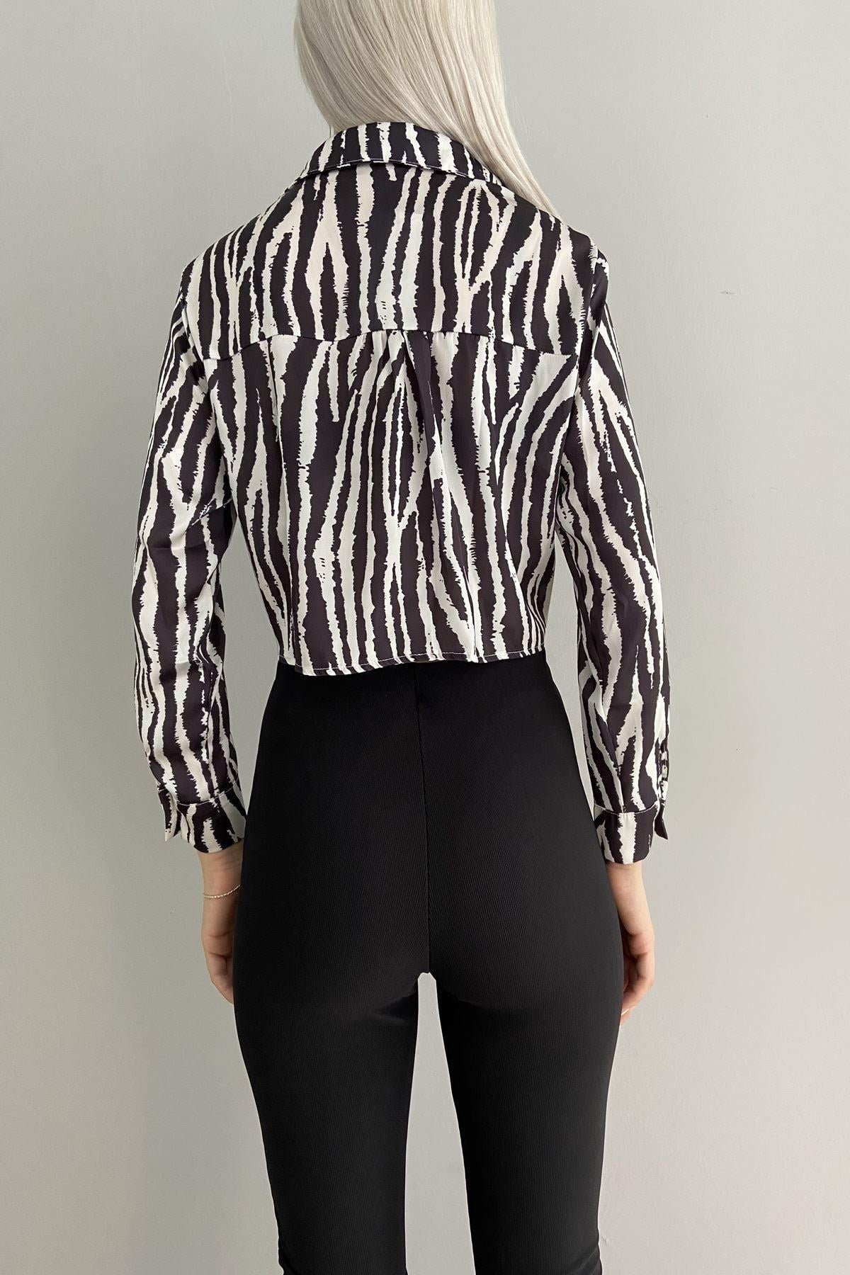 11527 QUZU ZEBRA DESENLİ GÖMLEK