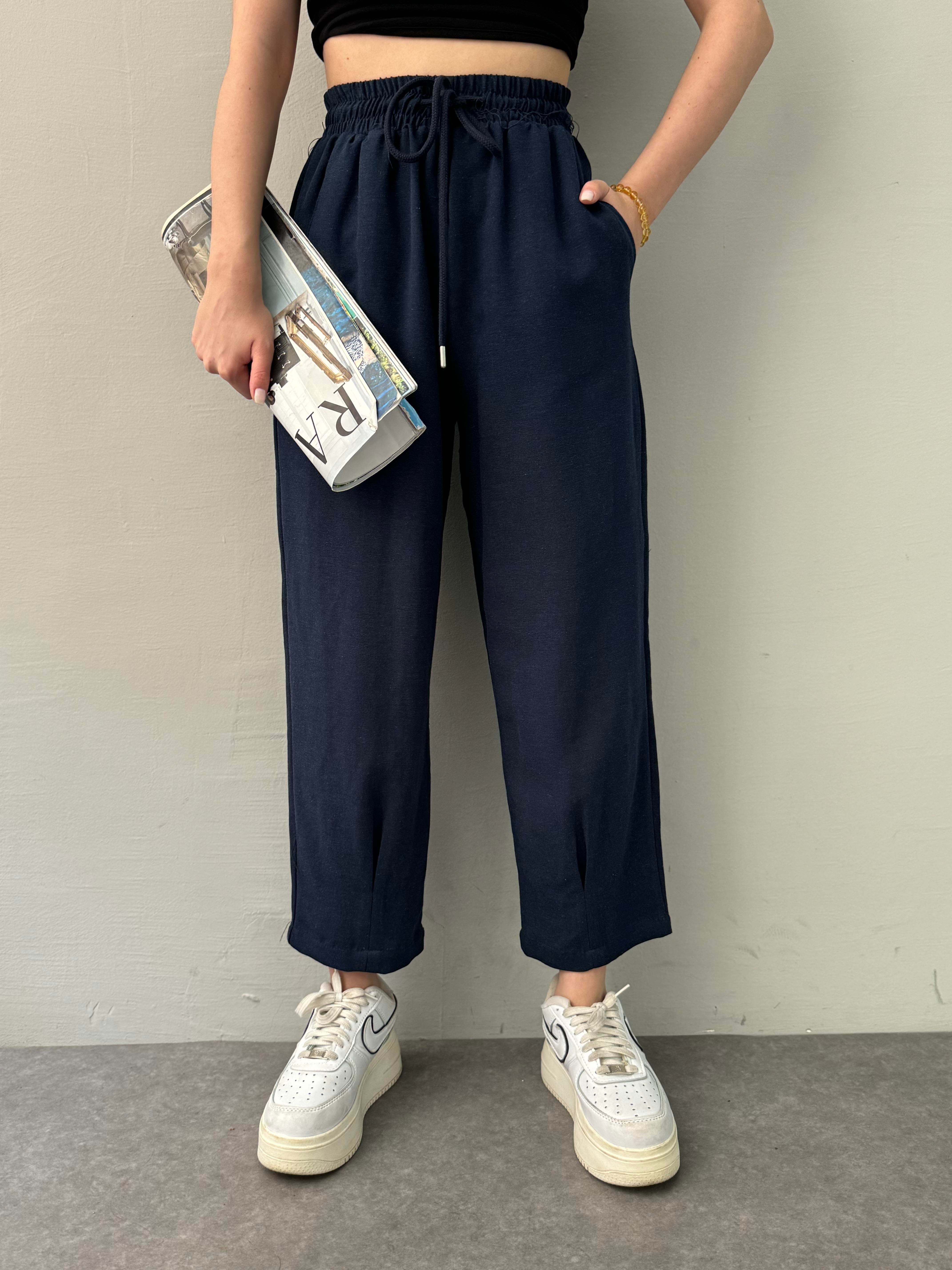 4012 MISRA BEL LASTİKLİ PAÇA DİKİŞLİ PANTALON