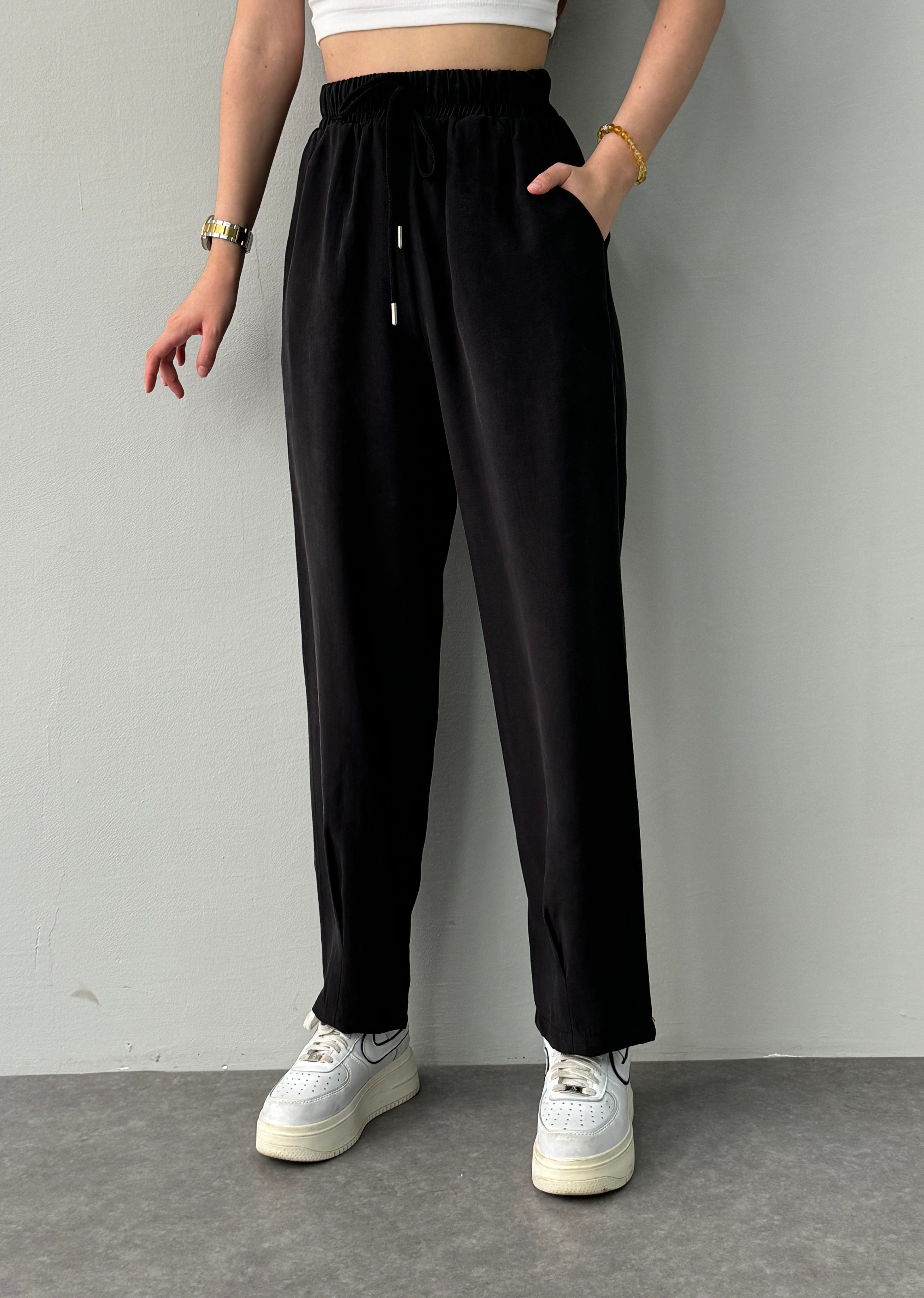 BEL LASTİKLİ PAÇA DİKİŞLİ PANTALON