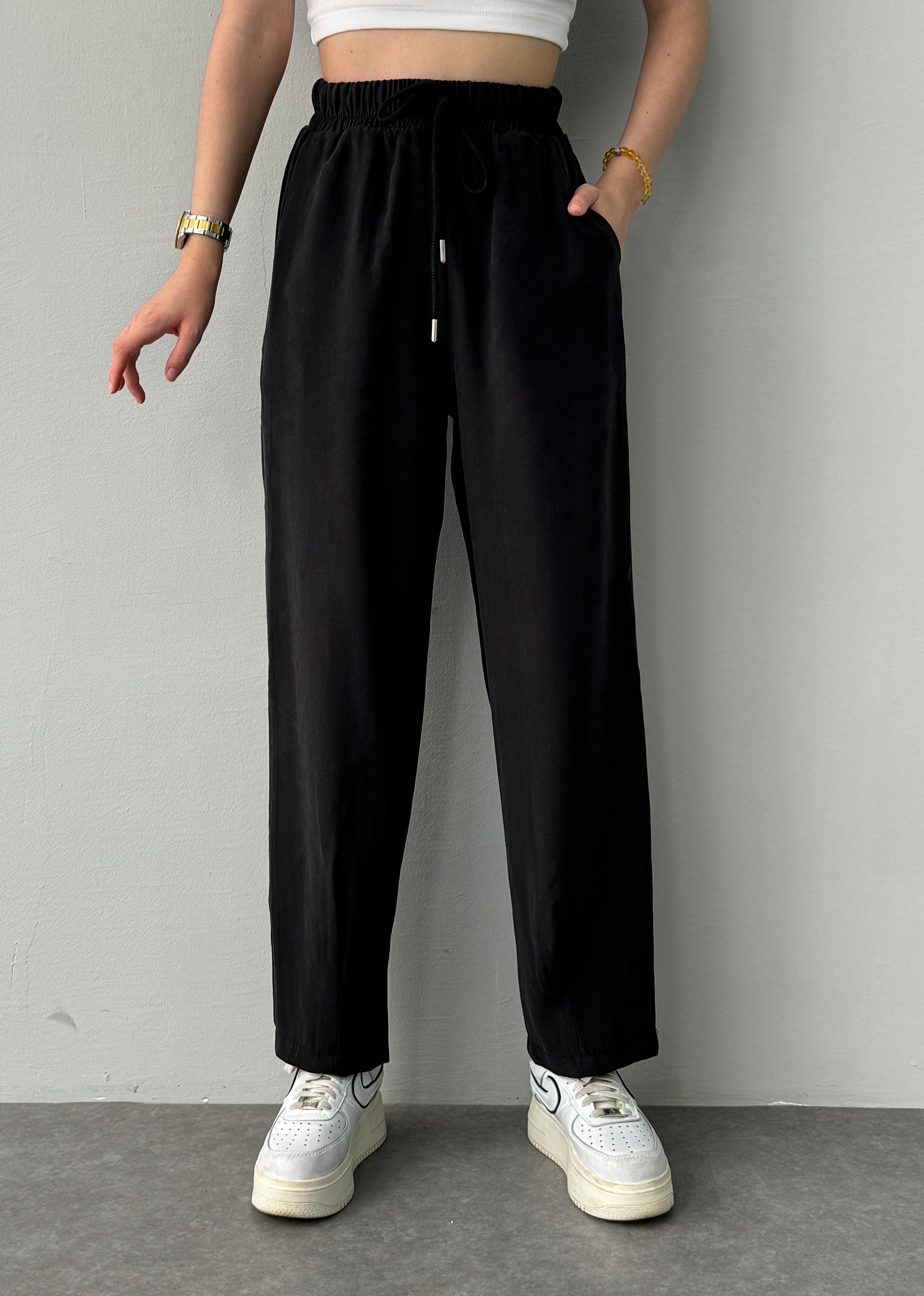 BEL LASTİKLİ PAÇA DİKİŞLİ PANTALON