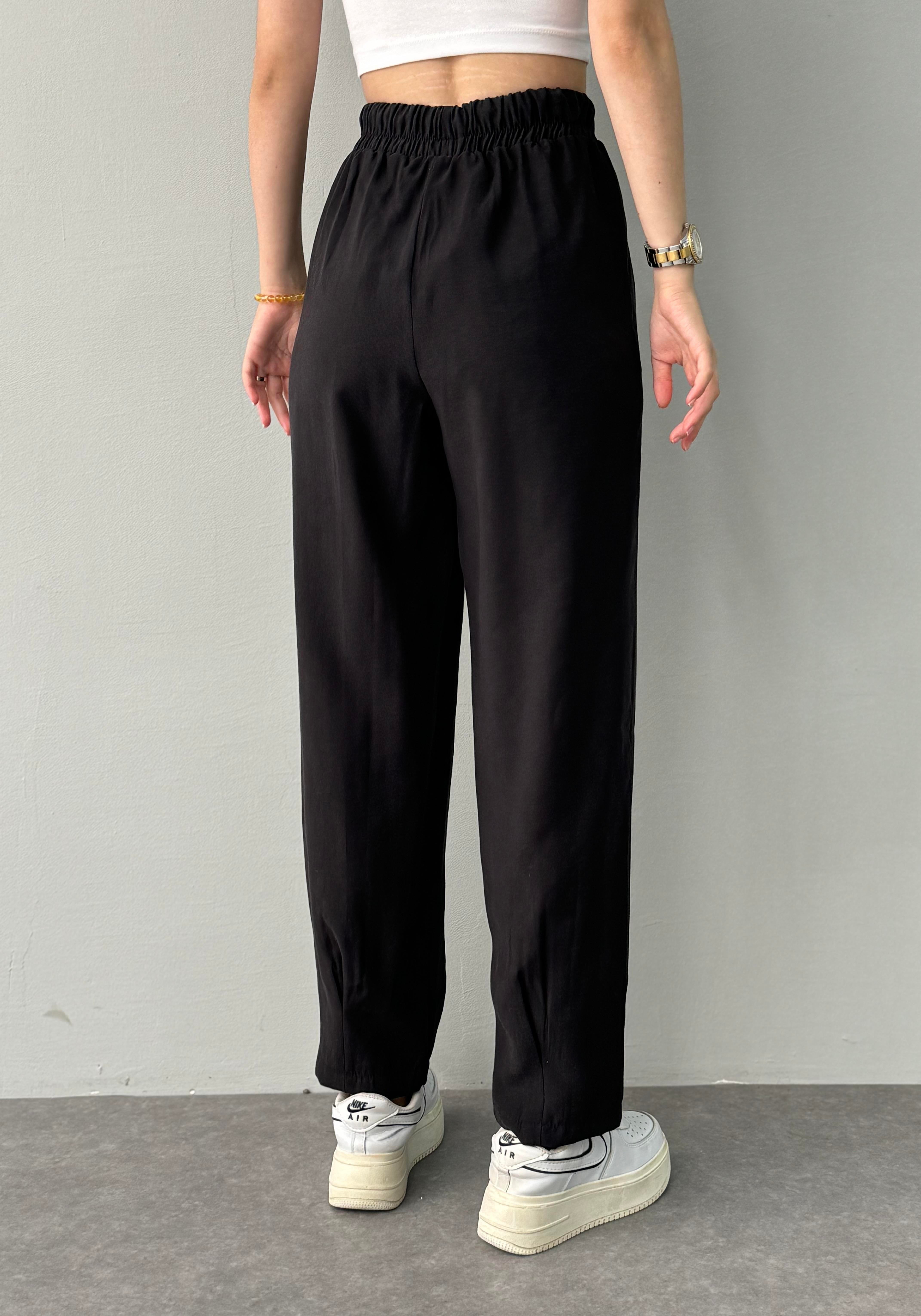 BEL LASTİKLİ PAÇA DİKİŞLİ PANTALON
