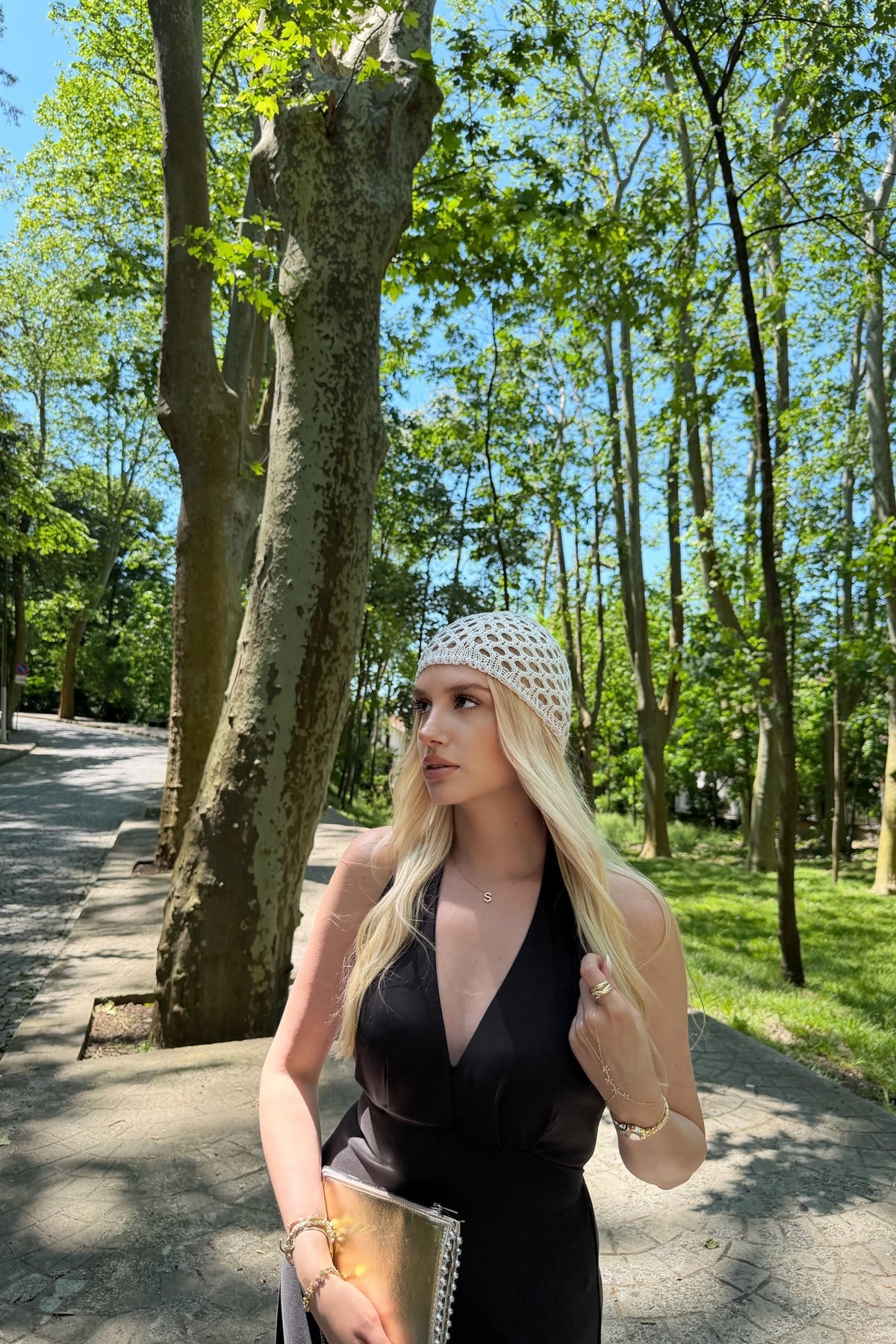 EL YAPIMI FİLE ÖRGÜ ŞAPKA BANDANA