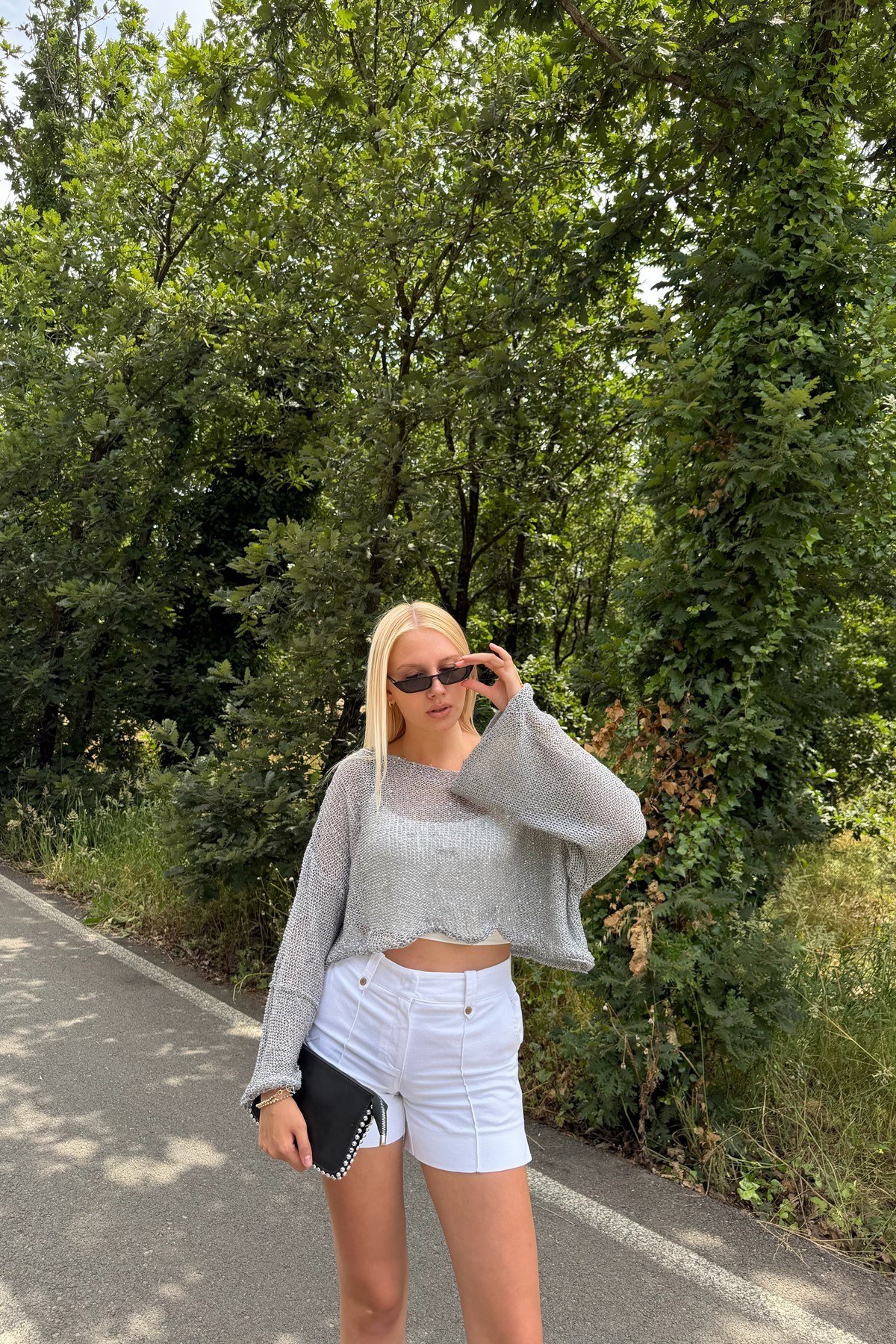 PARLAK TAŞLI BEACH CROP TOP