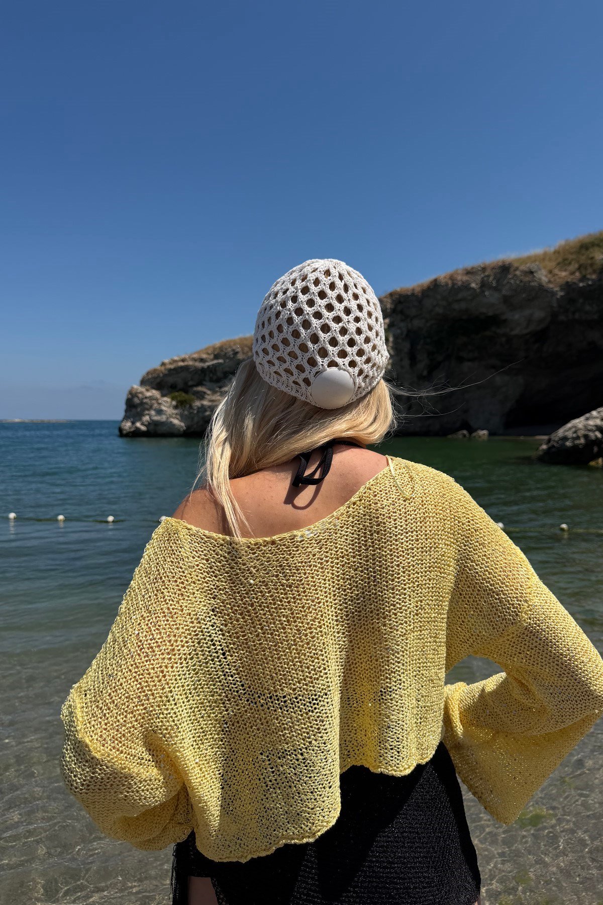 PARLAK TAŞLI BEACH CROP TOP