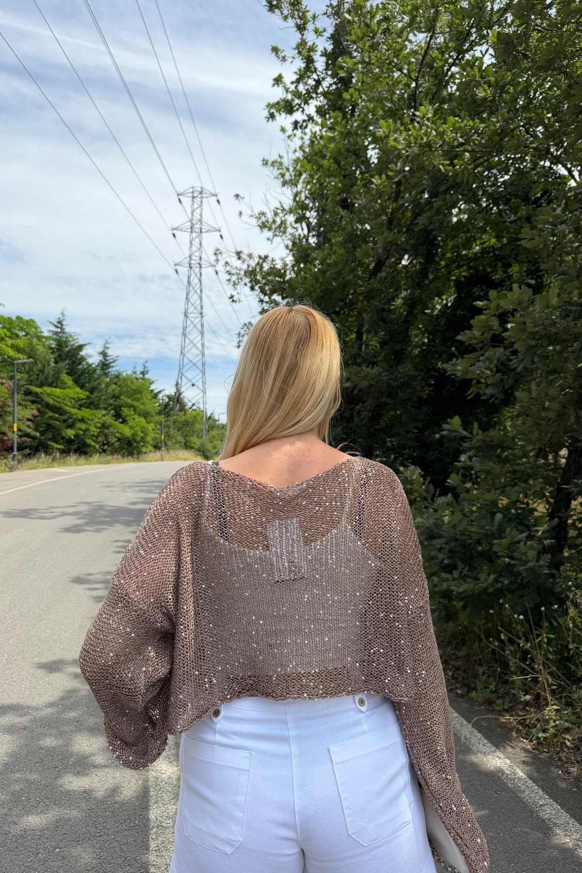 PARLAK TAŞLI BEACH CROP TOP
