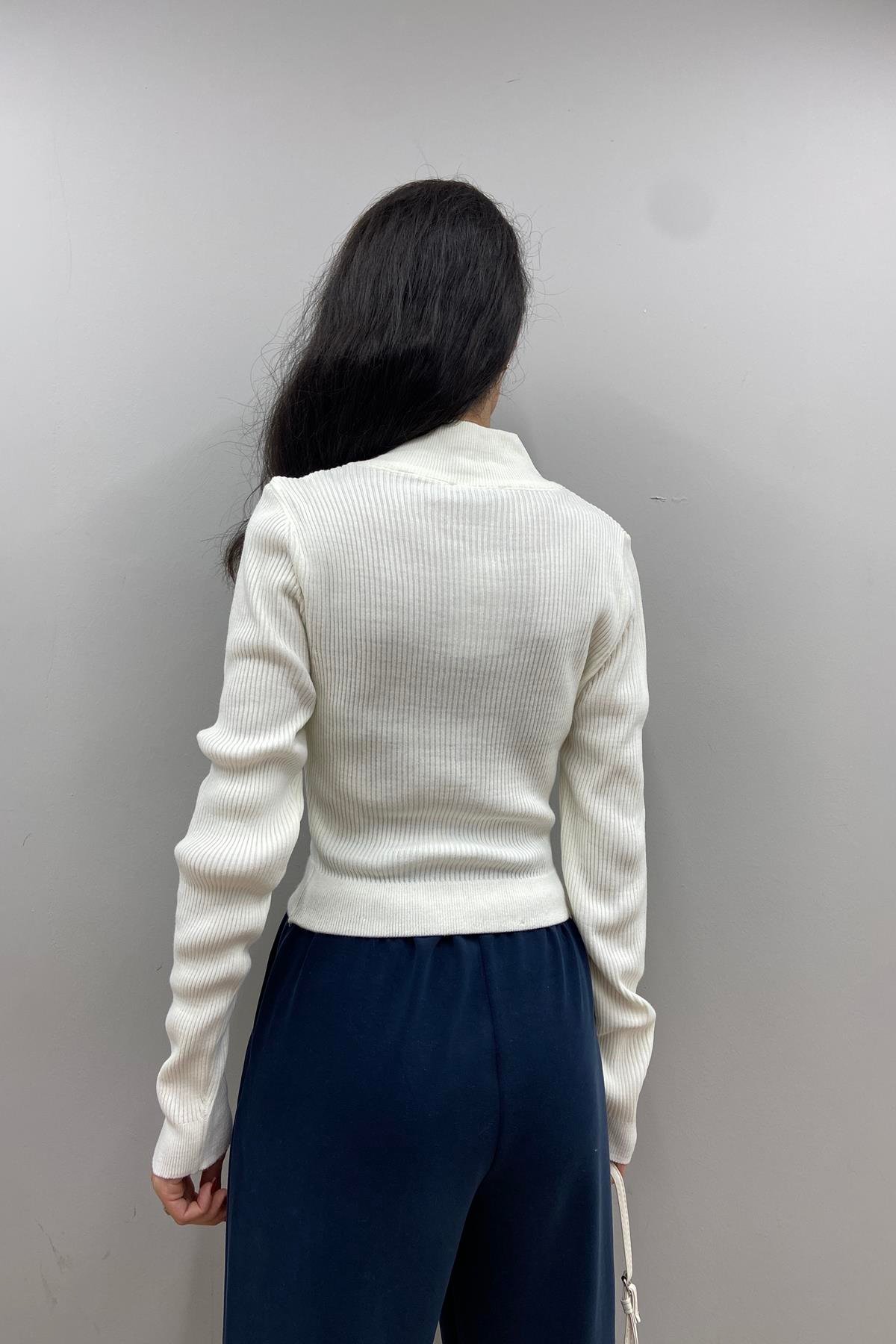FITİLLİ FERMUARLI CROP TRIKO