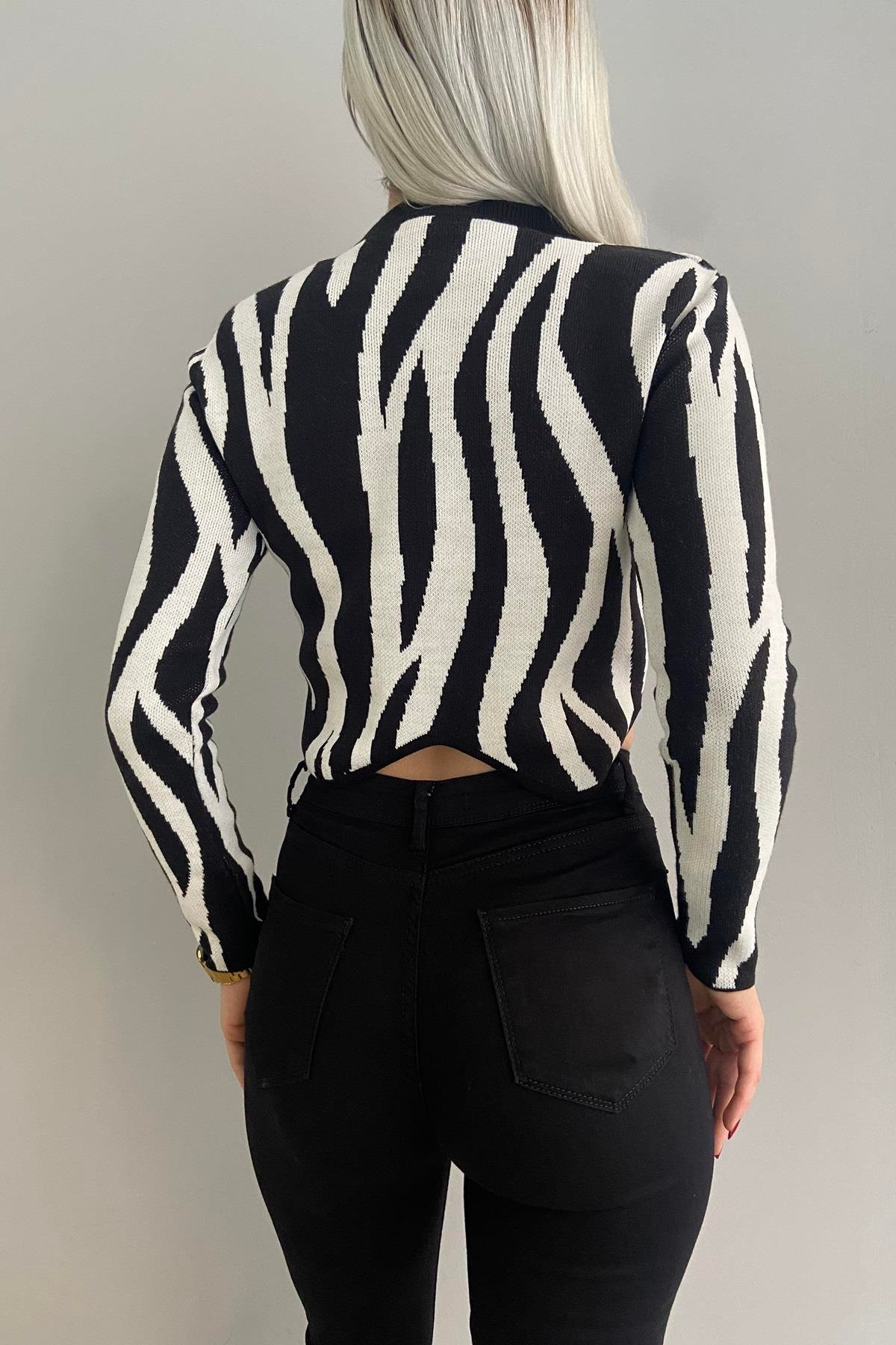 ZEBRA DESEN KISA  KAZAK