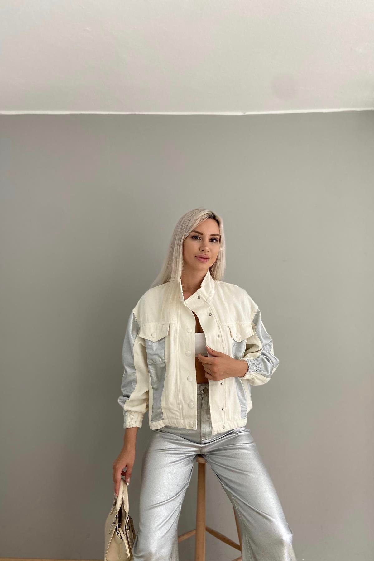 GÜMÜŞ VARAK GARNİLİ CEKET