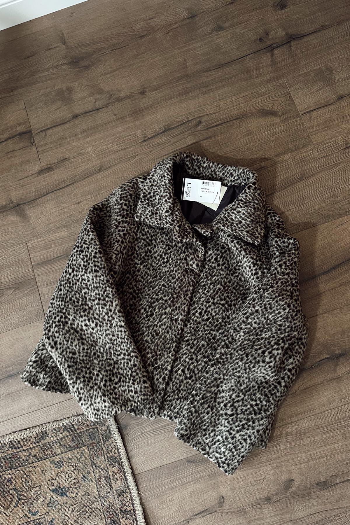 LEOPAR DESEN KAŞE CEKET