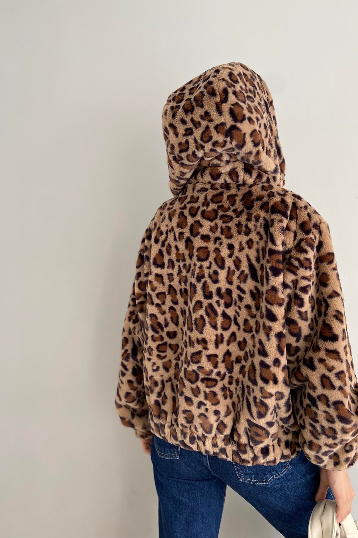 LEOPAR DESEN PELÜŞ KABAN