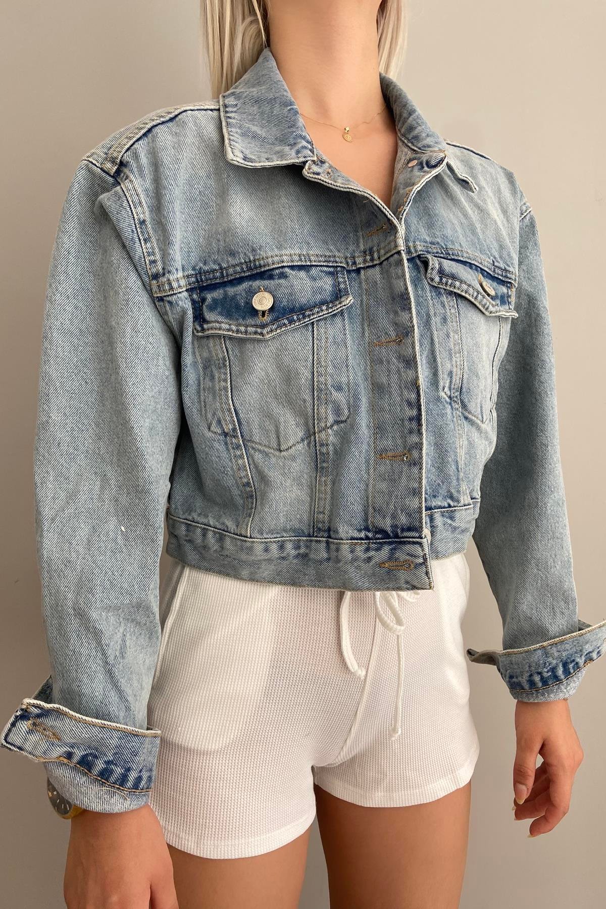 TİNT YIKAMA CROP KOT MONT