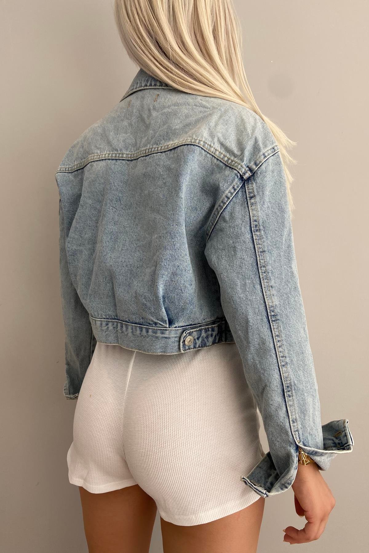 TİNT YIKAMA CROP KOT MONT