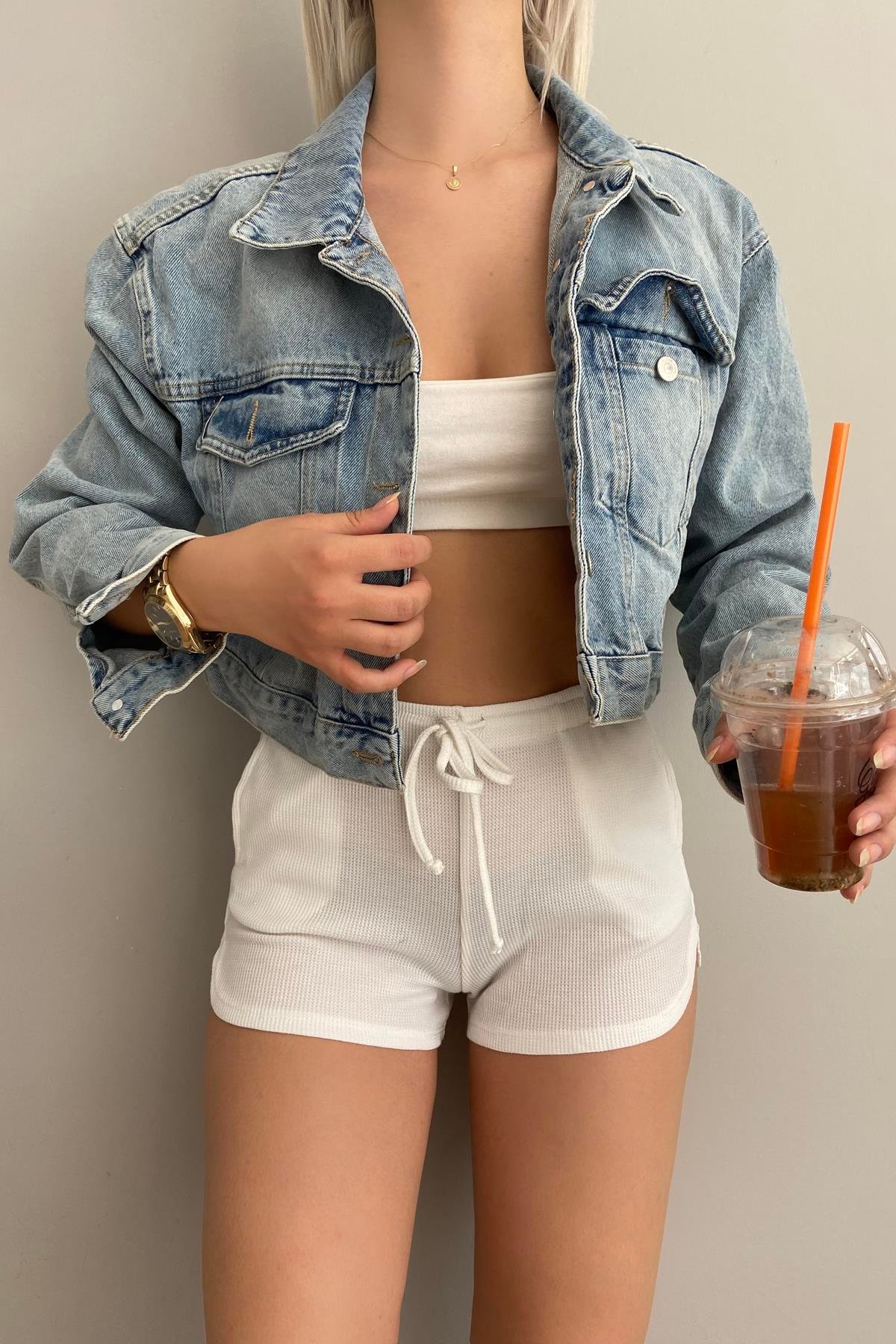TİNT YIKAMA CROP KOT MONT