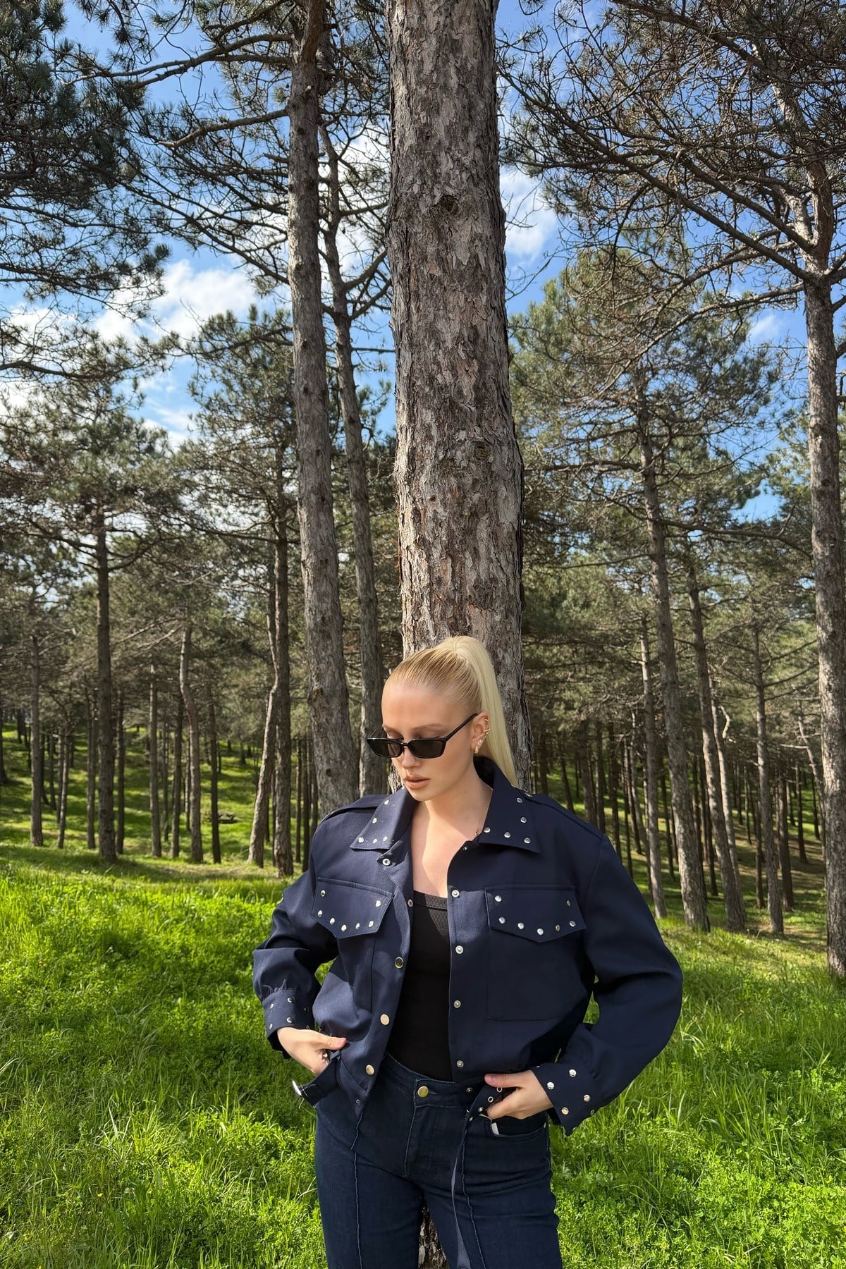 ZIMBA DETAYLI CROP CEKET