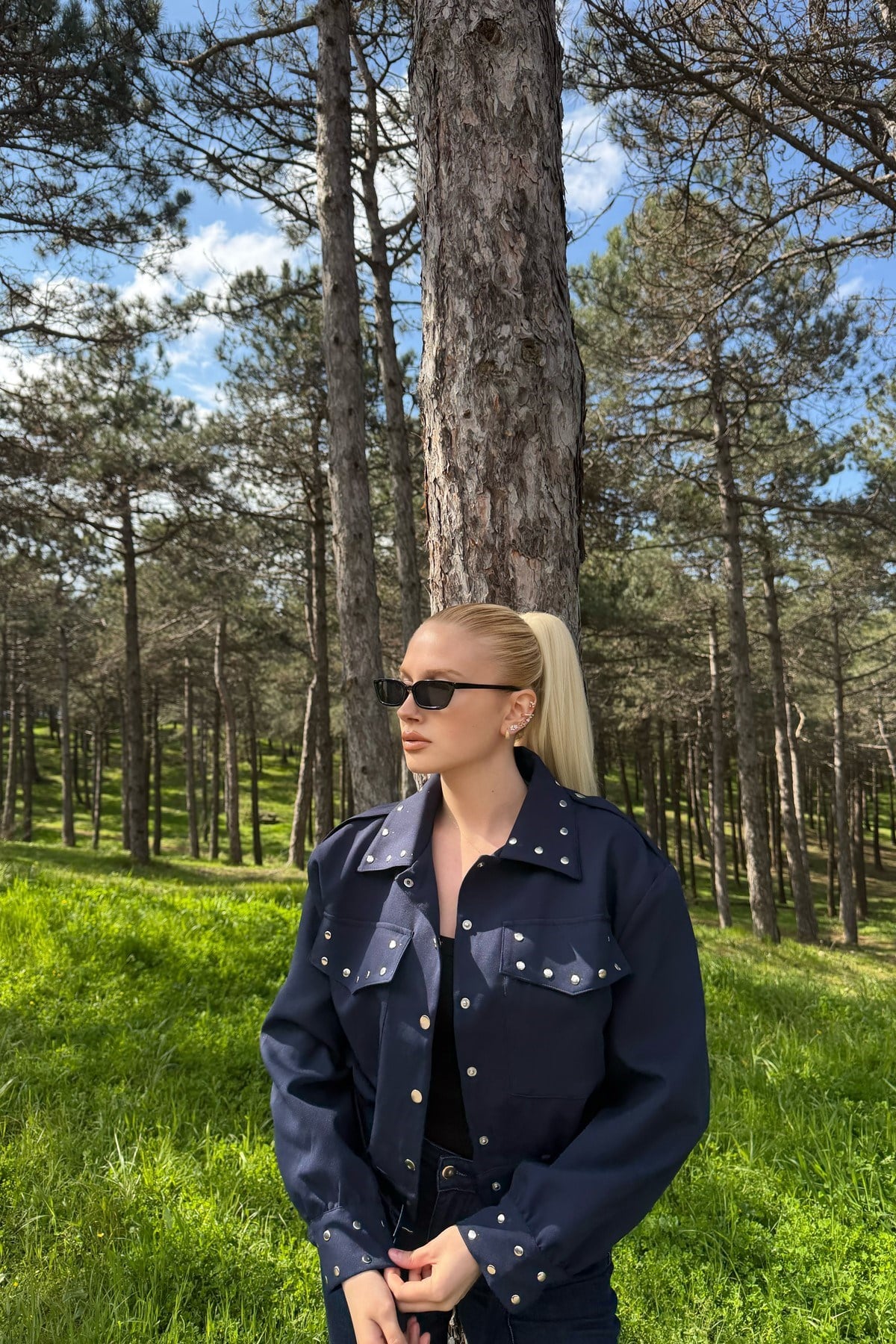 ZIMBA DETAYLI CROP CEKET