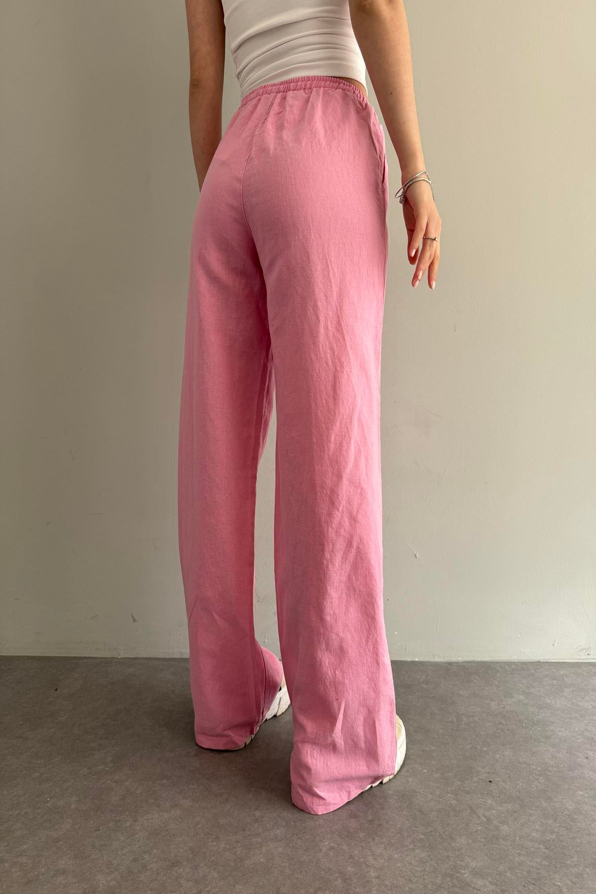 BAĞCIKLI KETEN PANTOLON