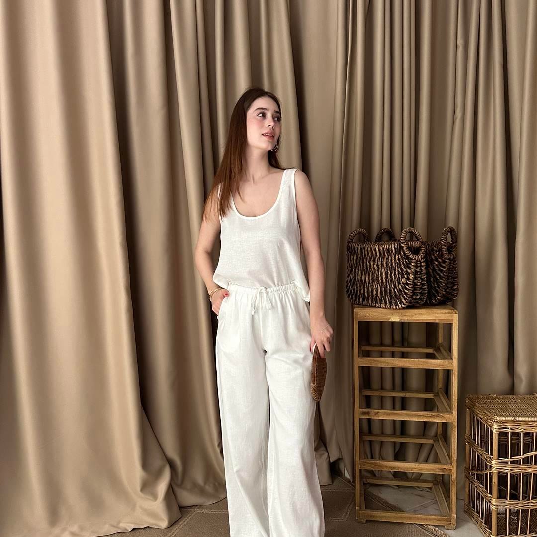 BAĞCIKLI KETEN PANTOLON