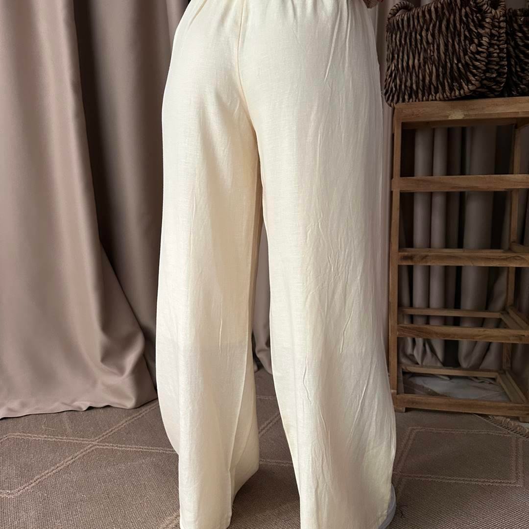 BAĞCIKLI KETEN PANTOLON