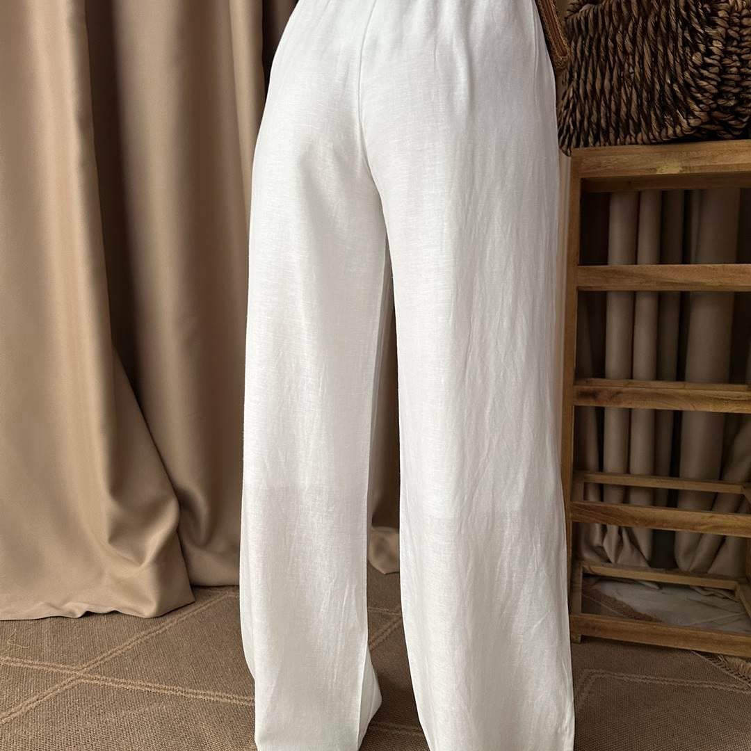 BAĞCIKLI KETEN PANTOLON