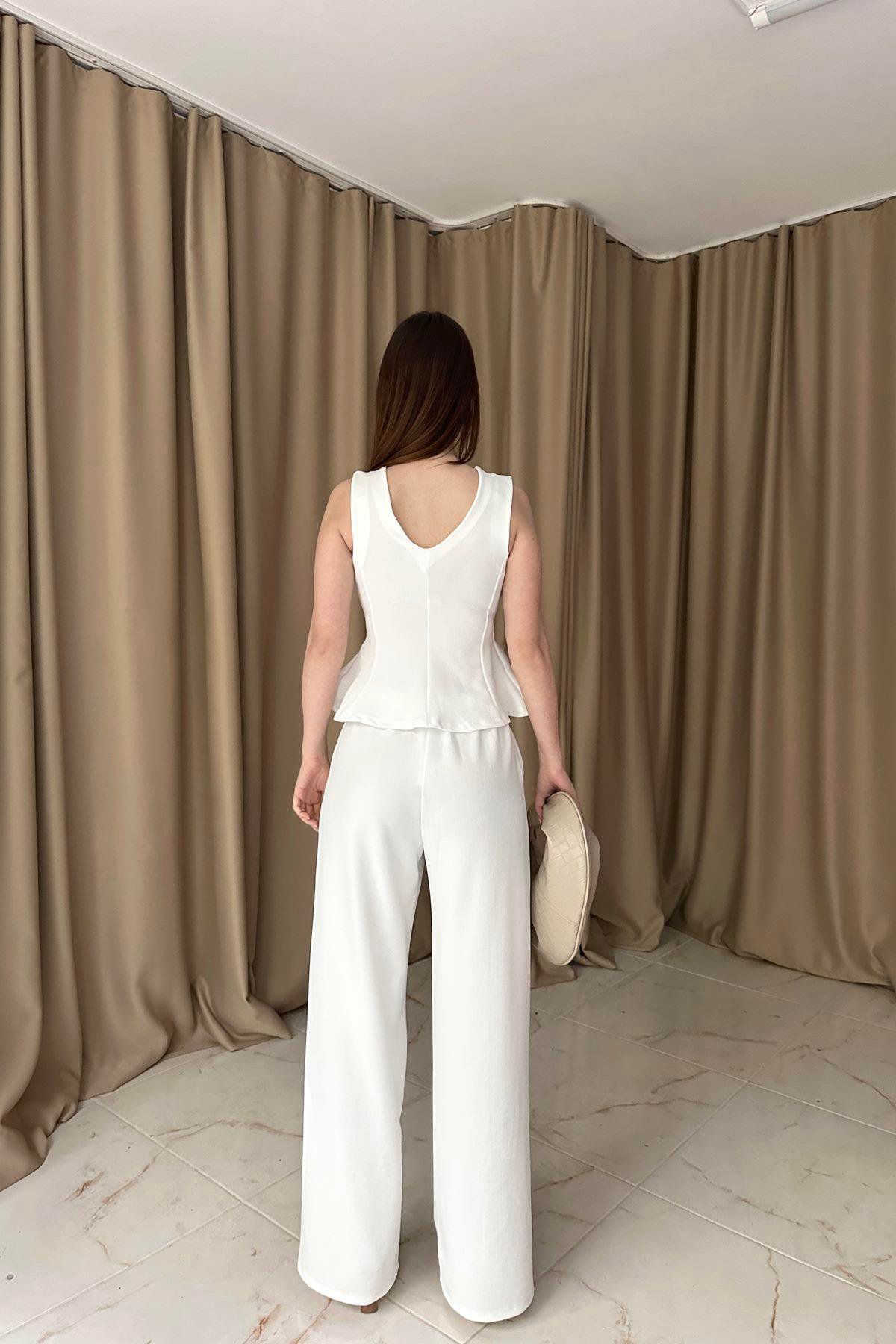 BAĞCIKLI ÖRME CREP PANTOLON