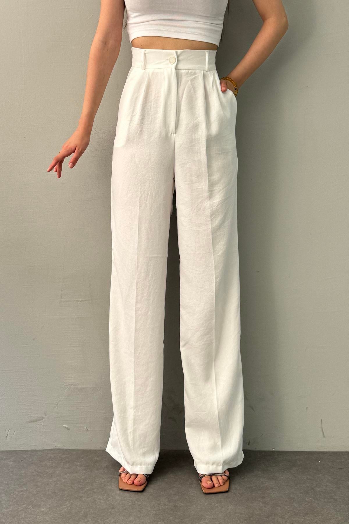 BEL ARKA LASTİK DETAYLI PANTOLON