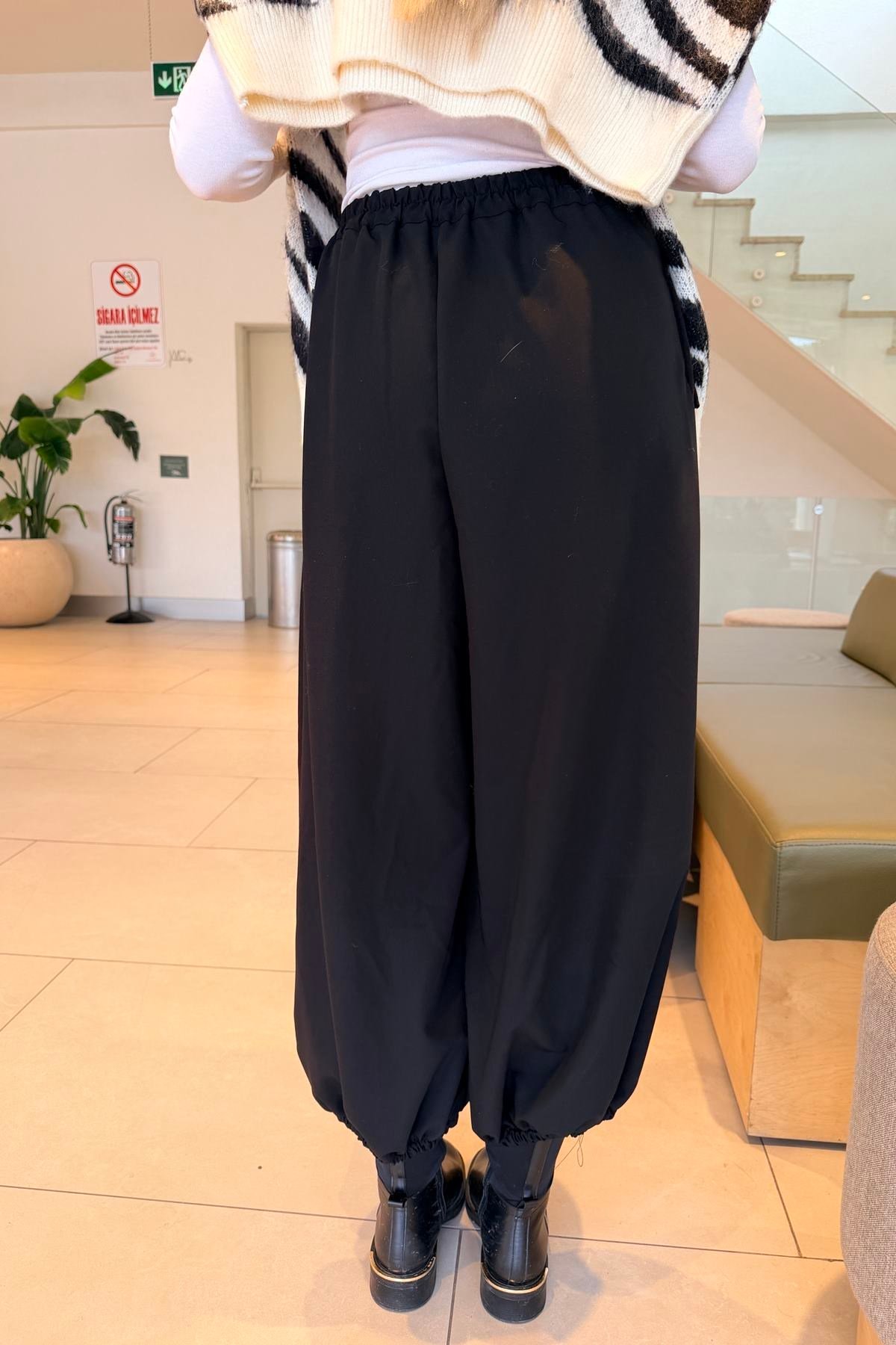 BEL DETAY PAÇA LASTİK PANTOLON