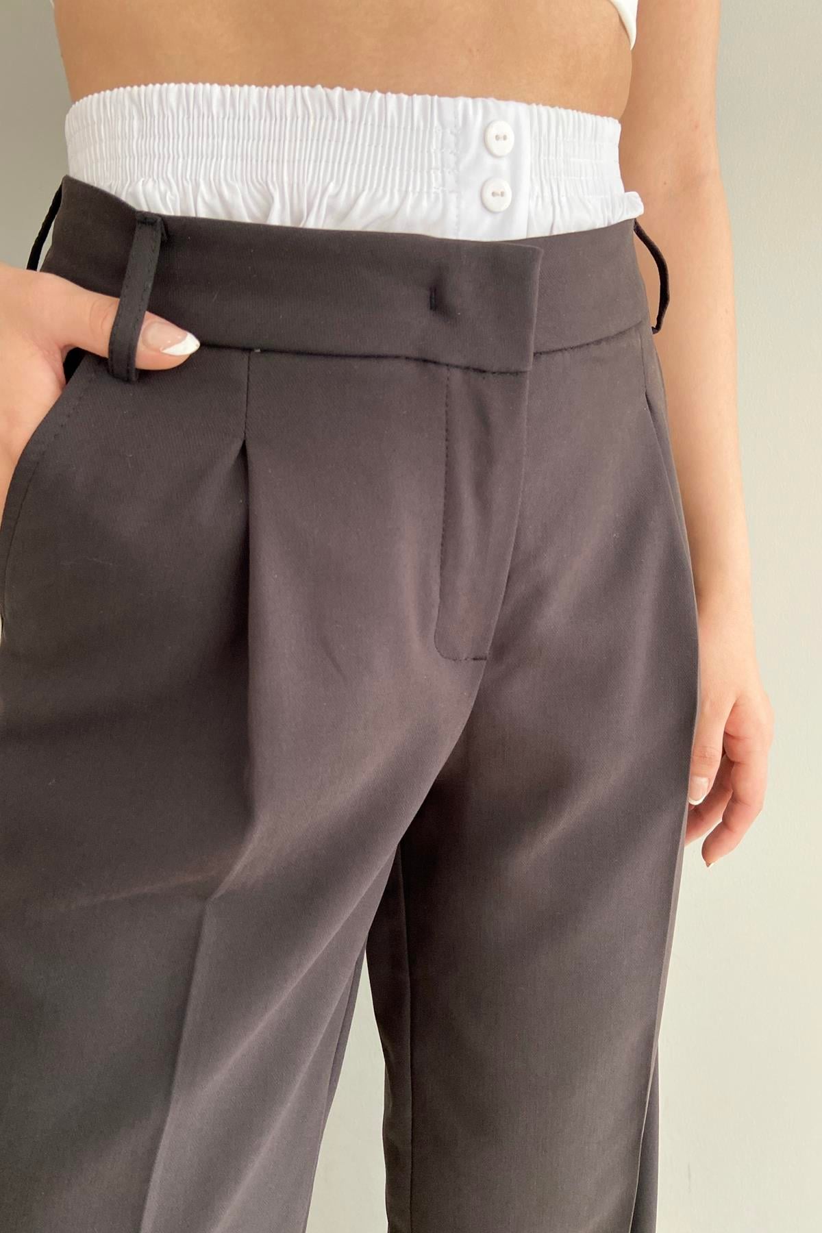 BEL DETAYLI BOL PANTOLON