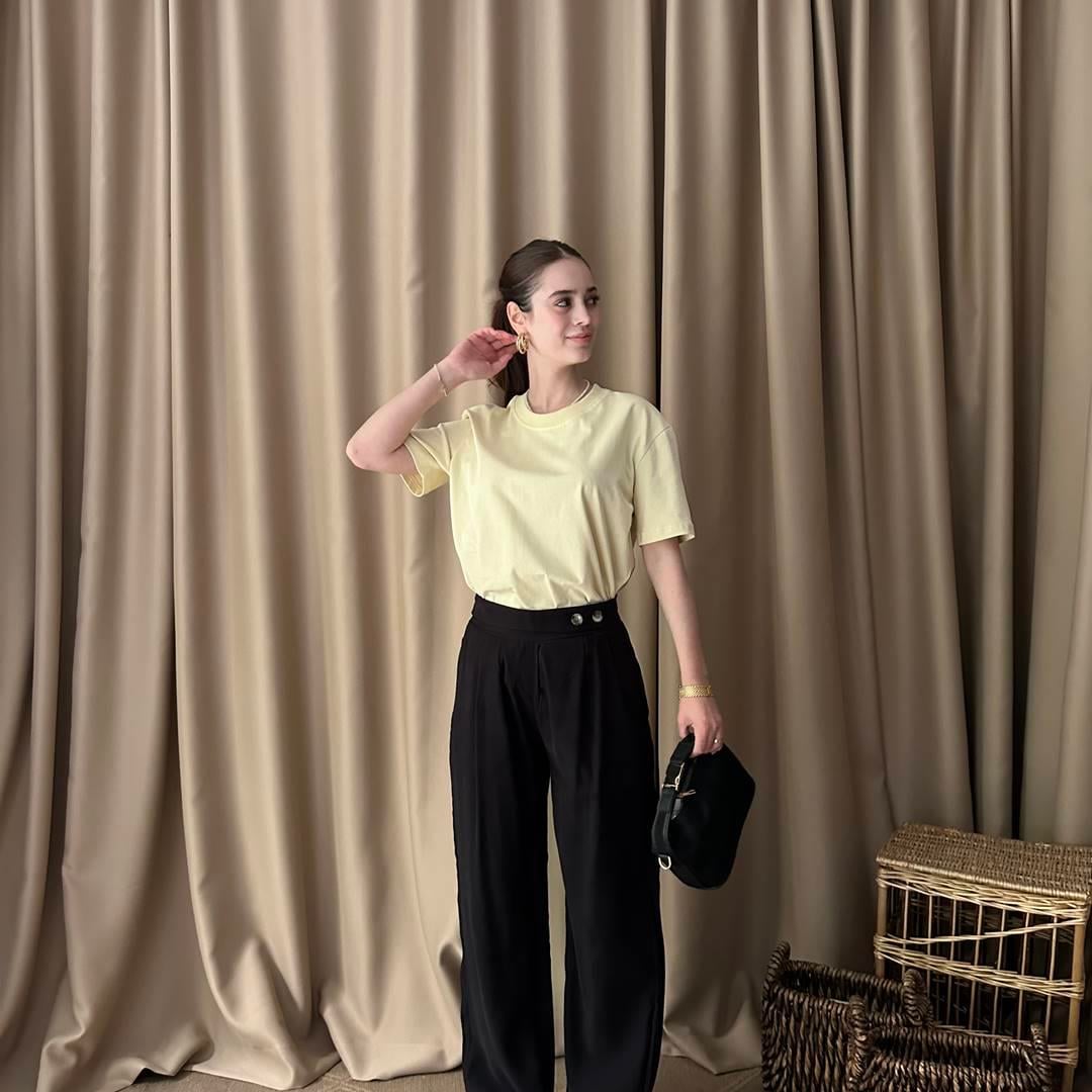 BEL DÜĞME DETAY PİLELİ TENCEL PANTOLON