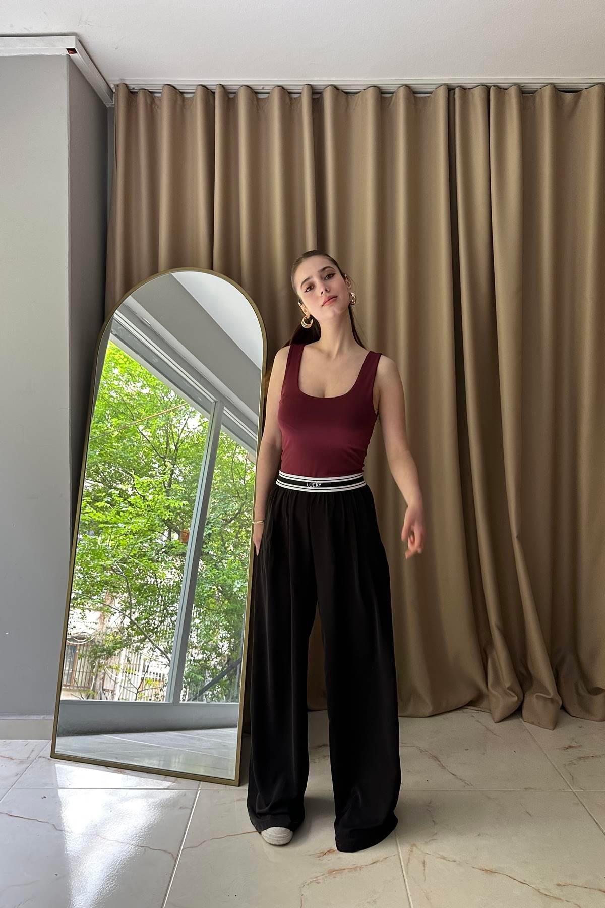 BEL LASTİK DETAYLI PANTOLON