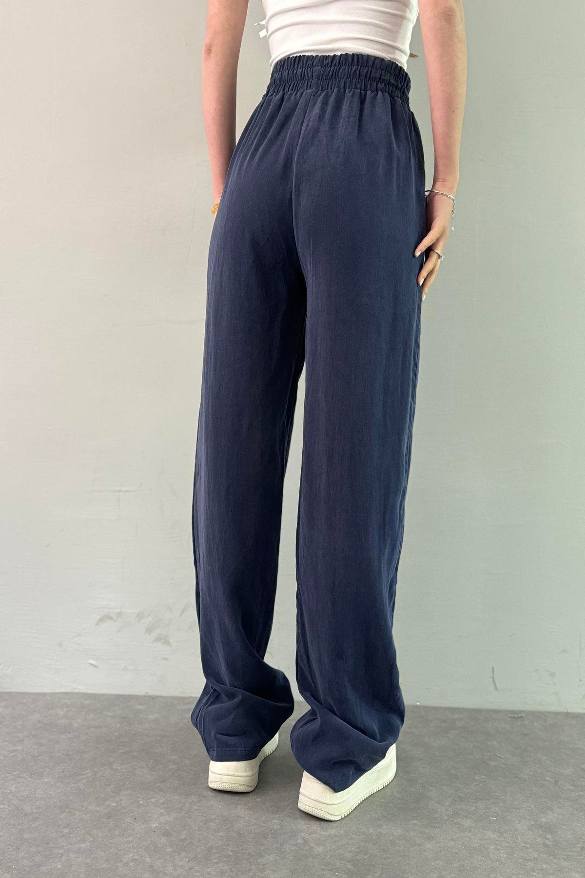 BEL LASTİKLİ ÇİMALI TENCEL PANTOLON