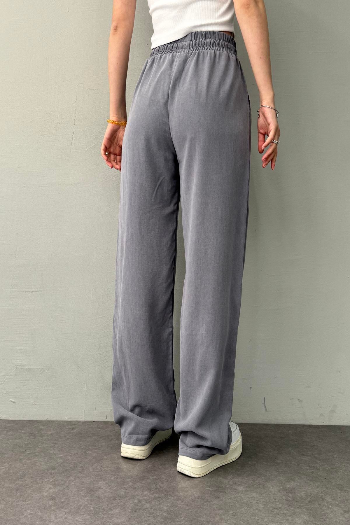 BEL LASTİKLİ ÇİMALI TENCEL PANTOLON