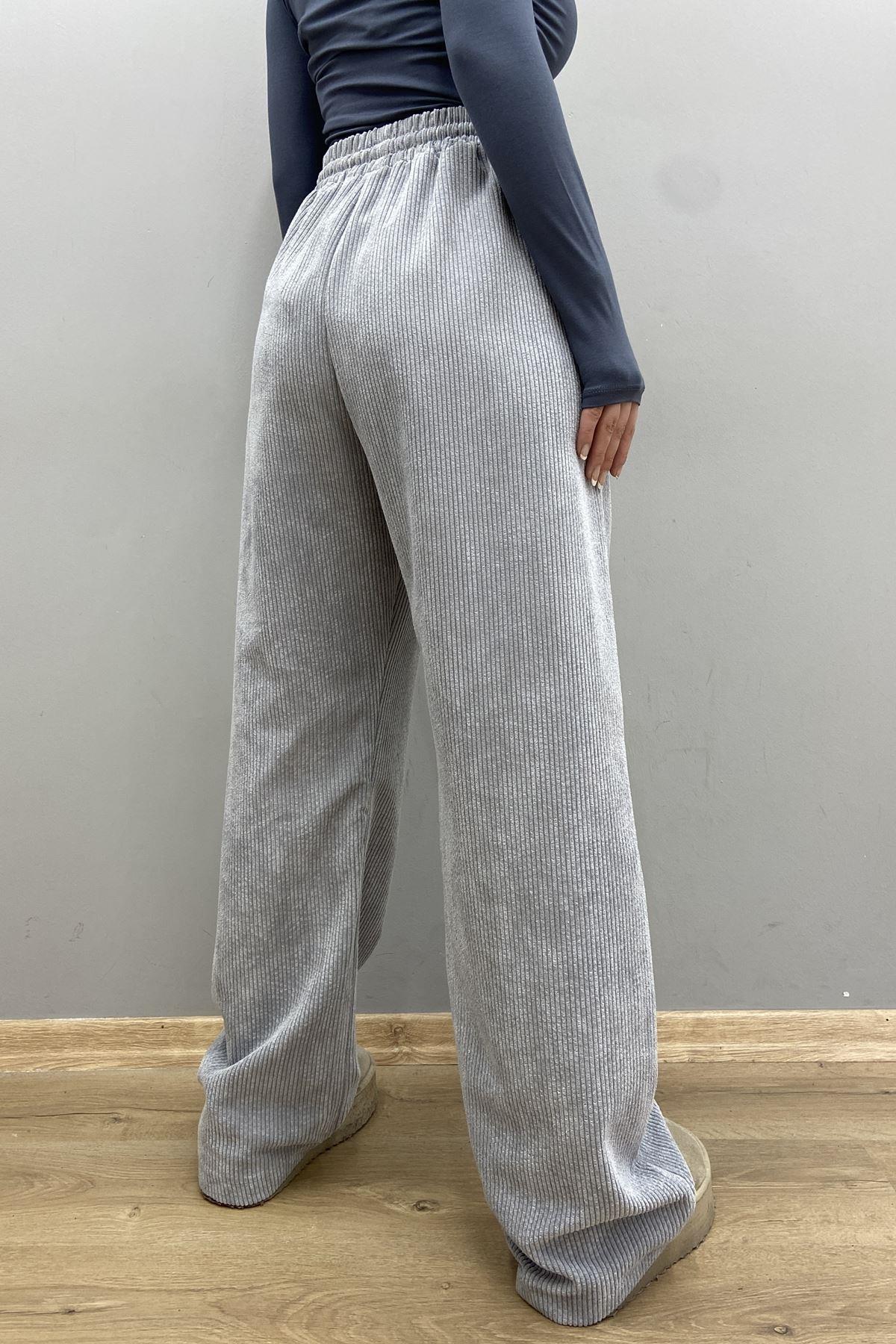 BEL LASTİKLİ KADİFE PANTOLON