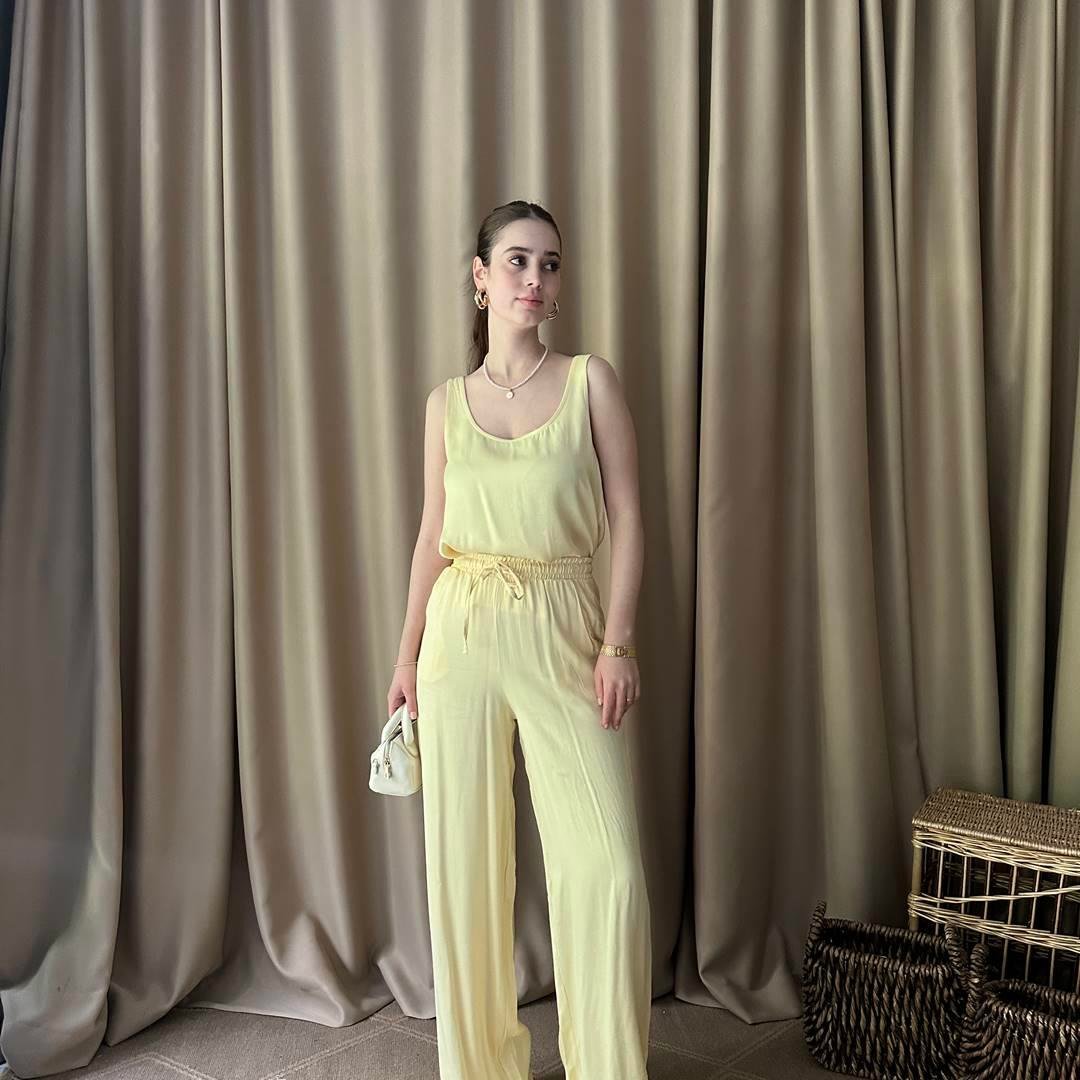 BEL LASTİKLİ SATEN PANTOLON