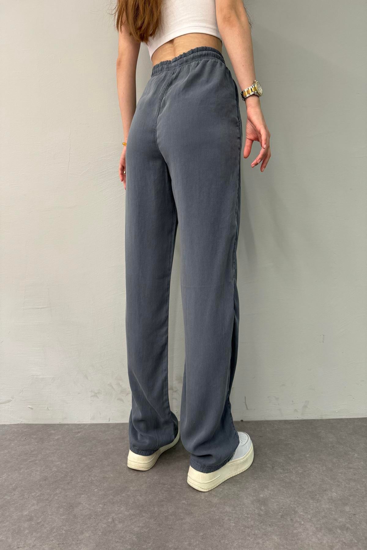 BEL LASTİKLİ TENCEL PANTOLON