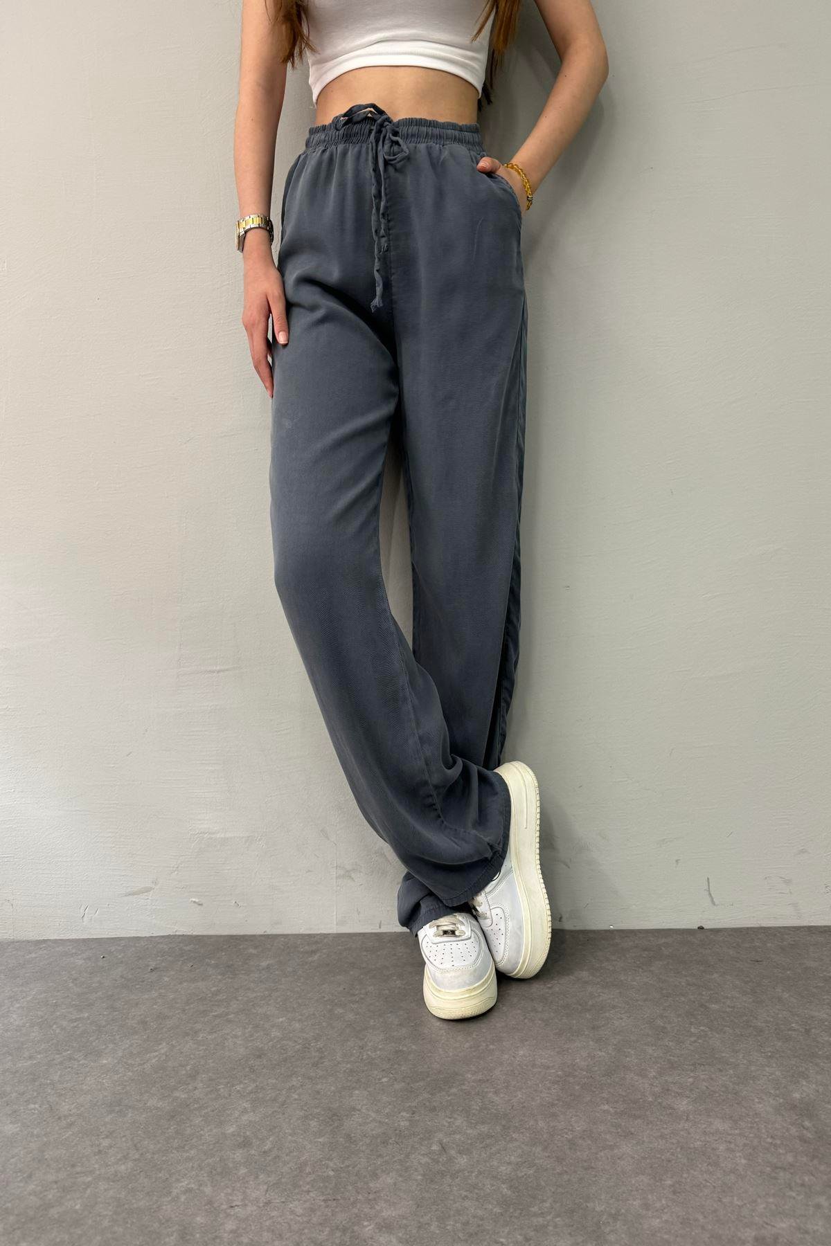 BEL LASTİKLİ TENCEL PANTOLON