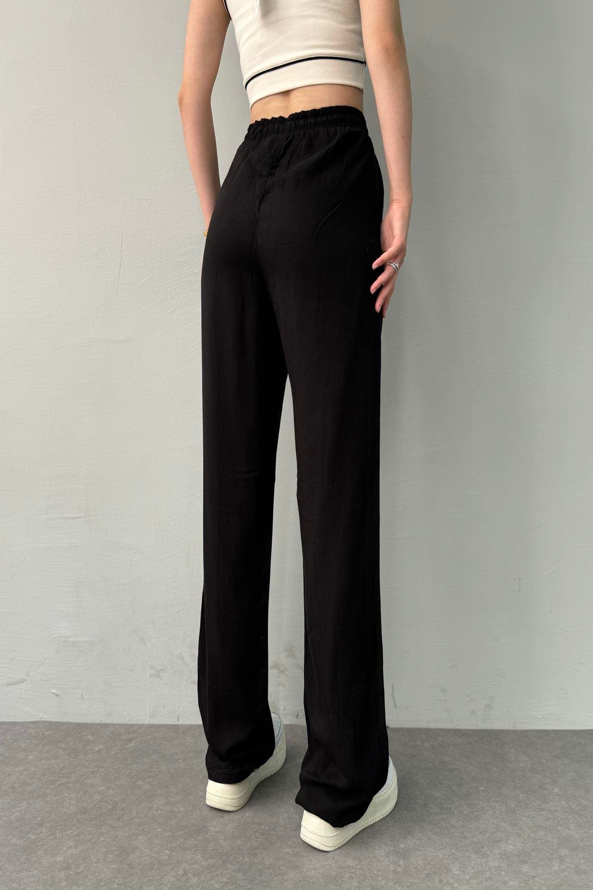 BEL LASTİKLİ TENCEL PANTOLON