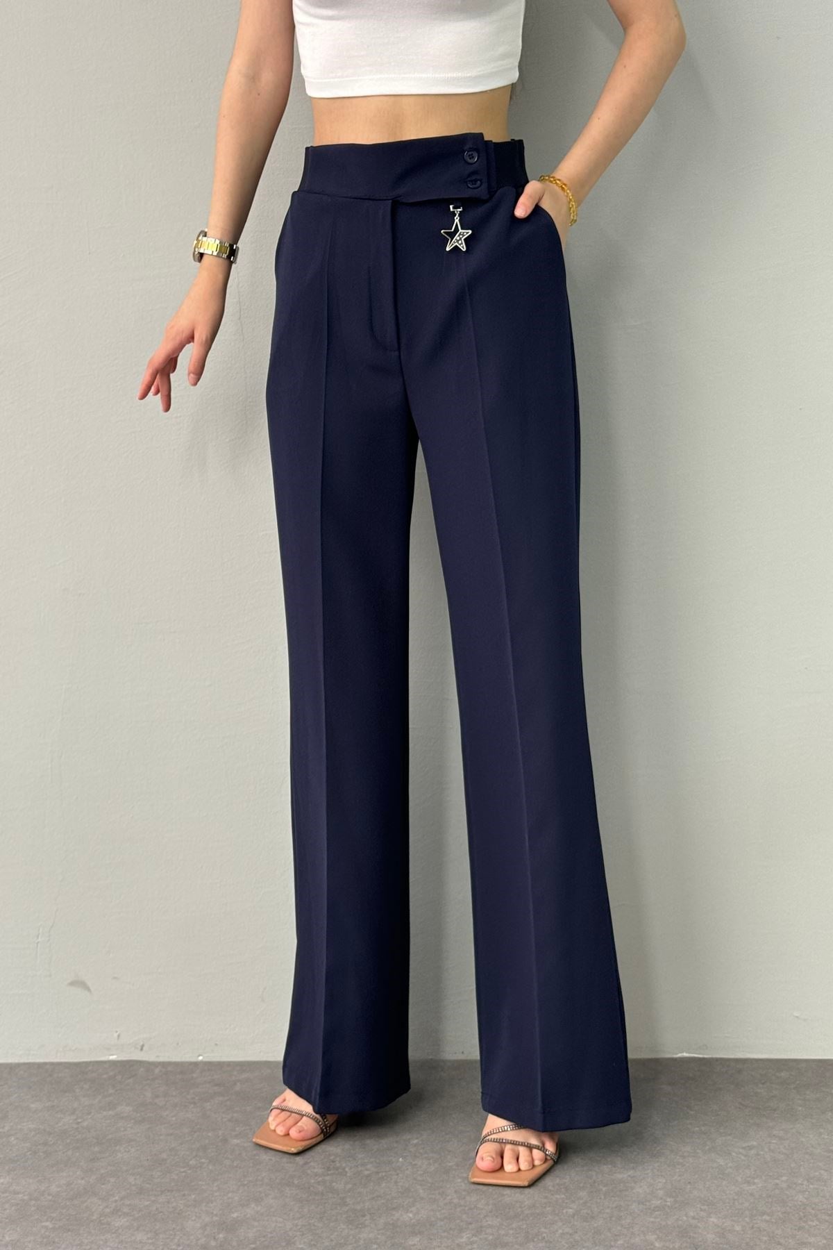 BEL RİBANA DETAYLI PANTOLON