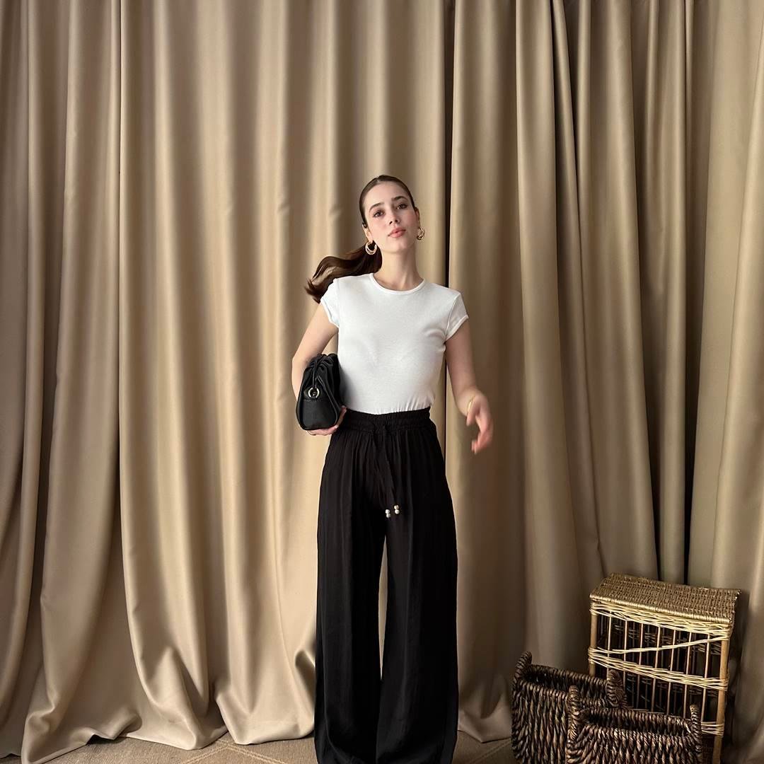 BELİ LASTİKLİ BAĞCIK DETAYLI PANTOLON
