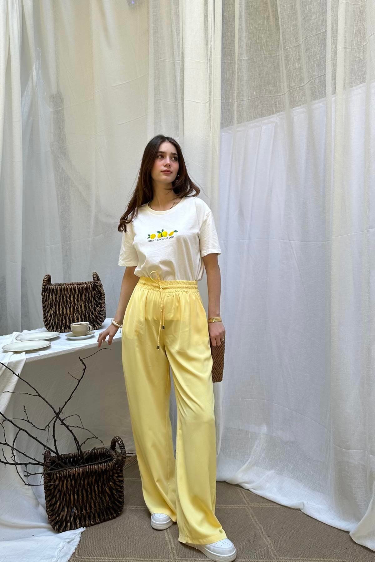 BELİ LASTİKLİ BOL PANTALON