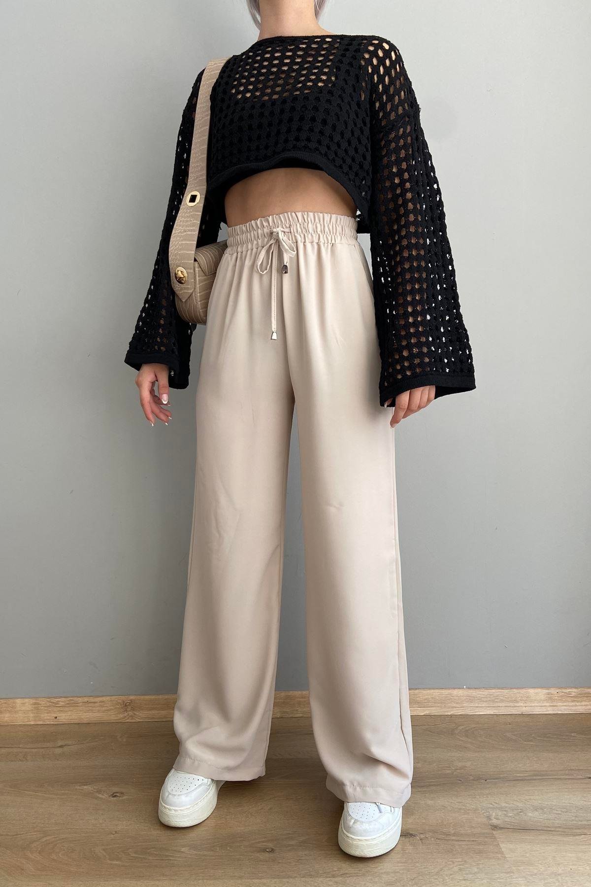 BELİ LASTİKLİ BOL PANTALON