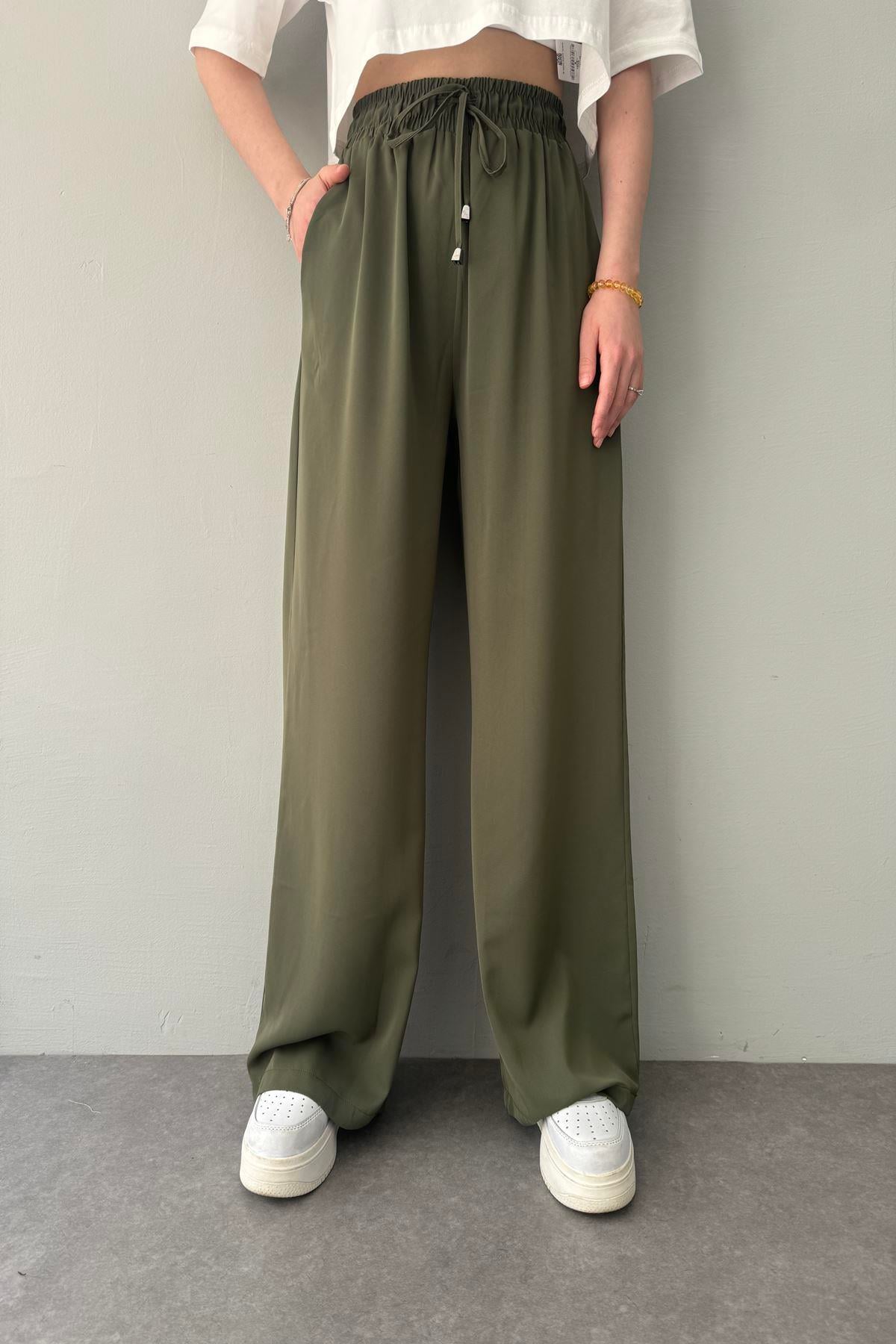 BELİ LASTİKLİ BOL PANTALON