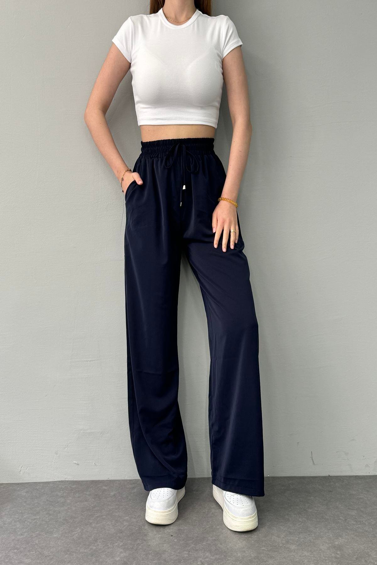 BELİ LASTİKLİ BOL PANTALON