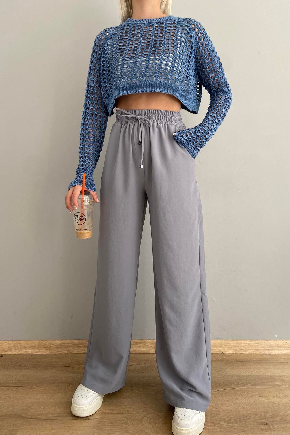 BELİ LASTİKLİ BOL PANTALON