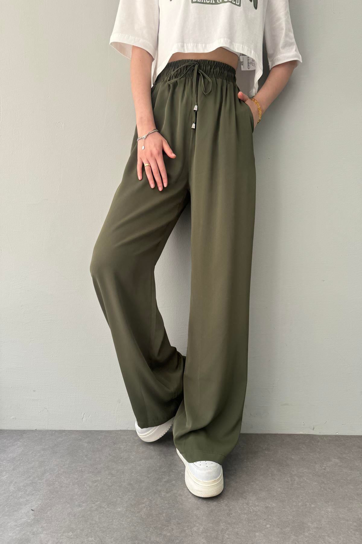 BELİ LASTİKLİ BOL PANTALON