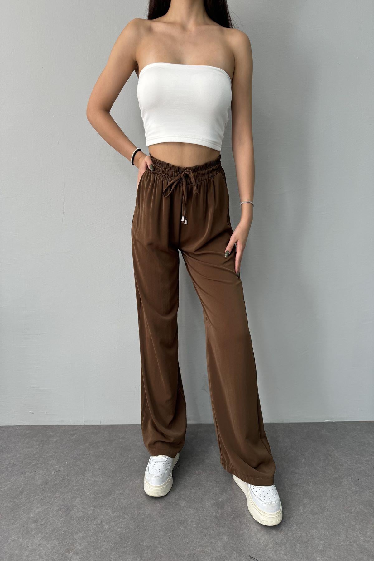 BELİ LASTİKLİ BOL PANTALON