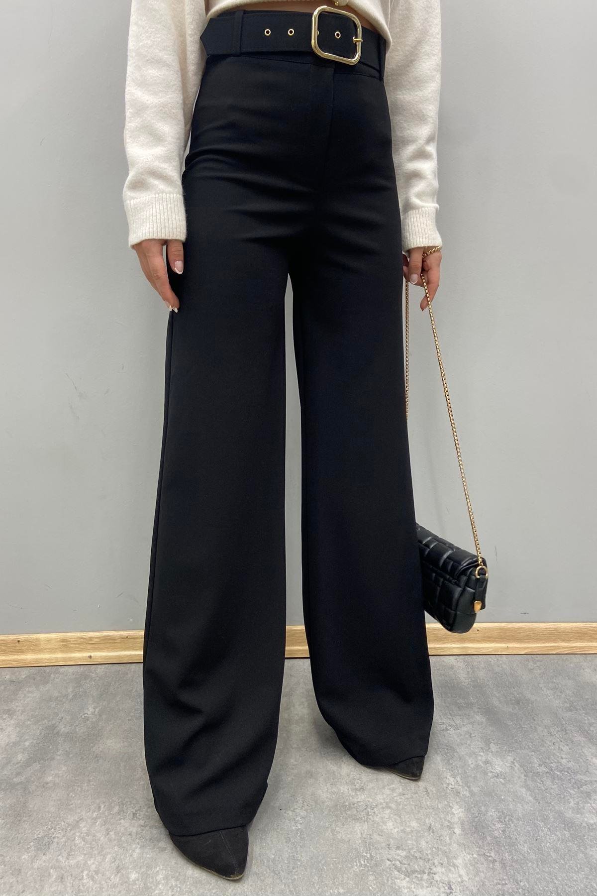 BOL PAÇA KEMERLİ PANTALON