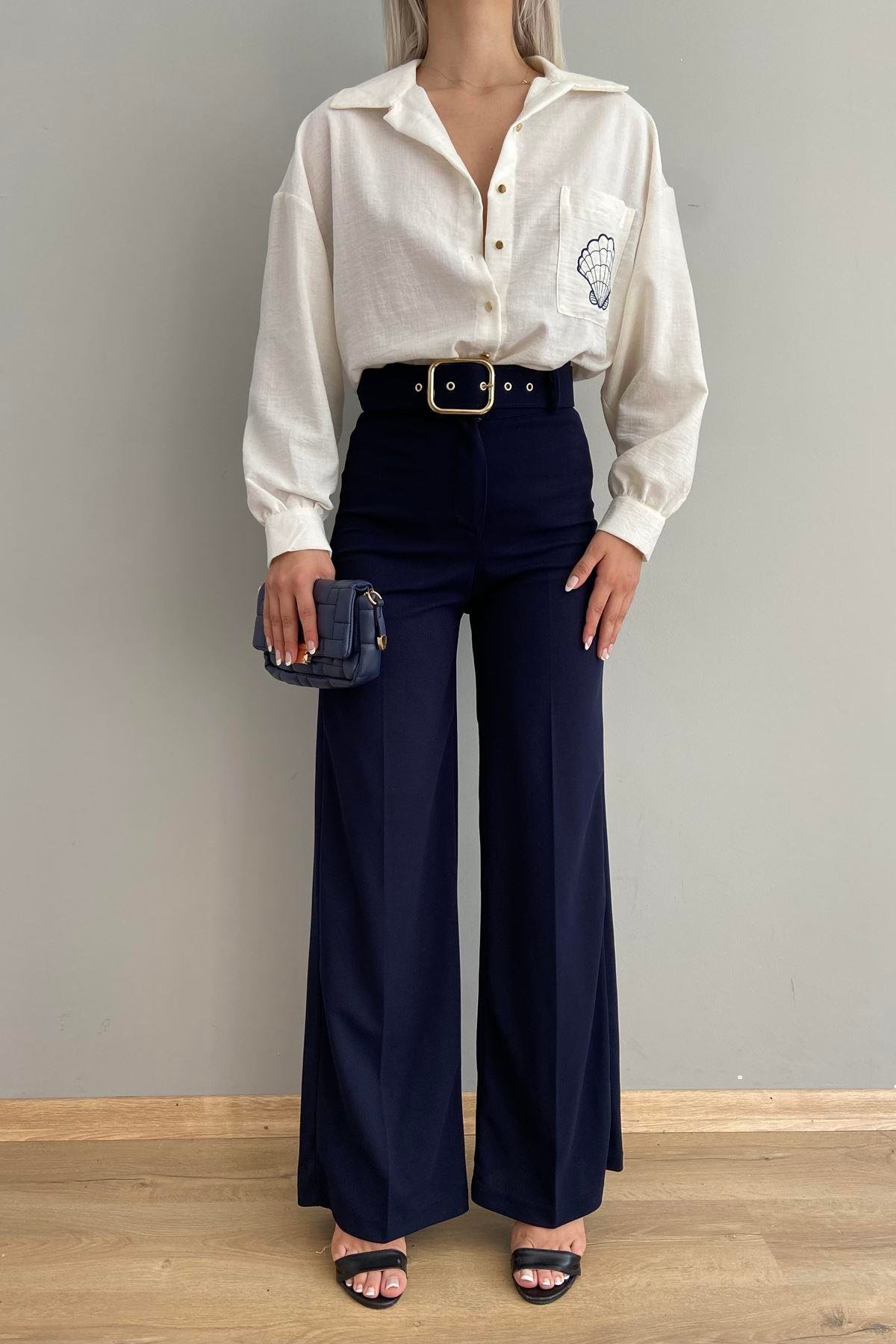 BOL PAÇA KEMERLİ PANTALON