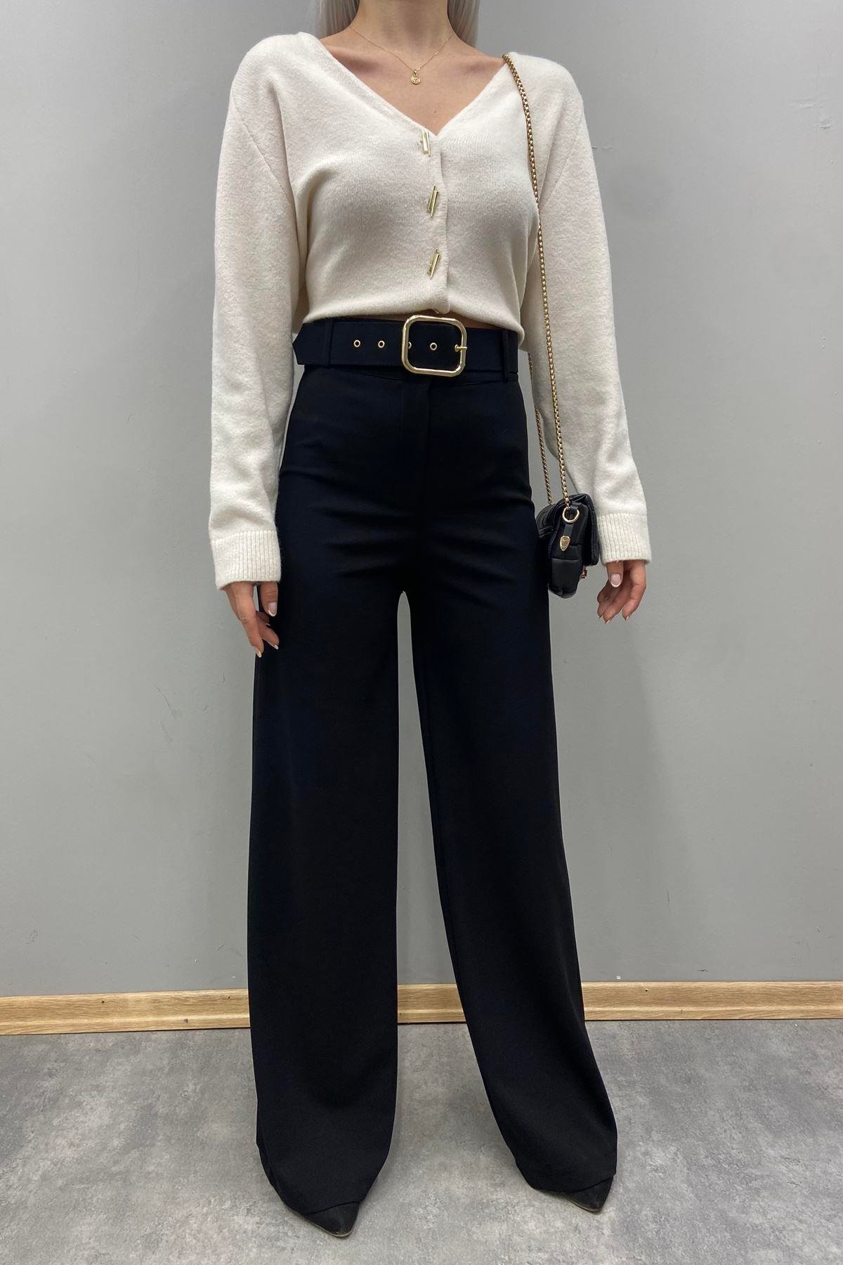 BOL PAÇA KEMERLİ PANTALON