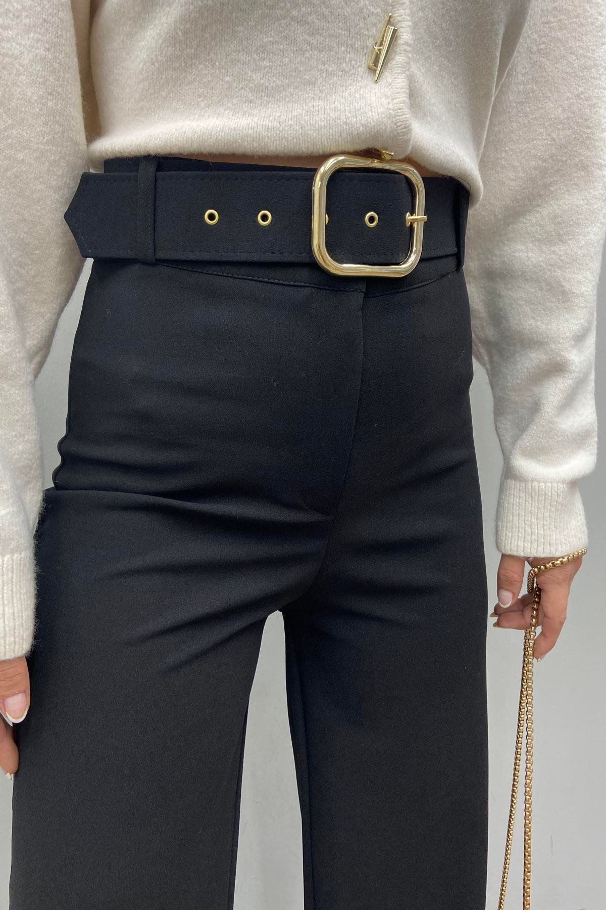 BOL PAÇA KEMERLİ PANTALON