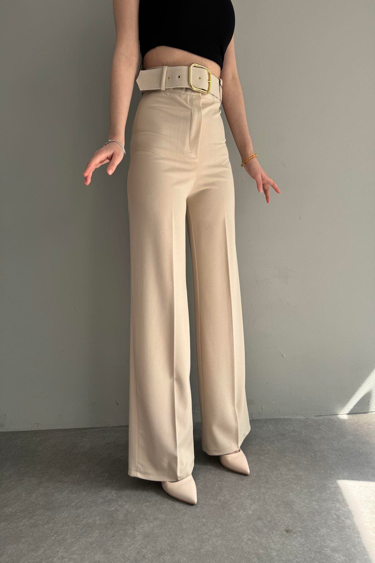 BOL PAÇA KEMERLİ PANTALON